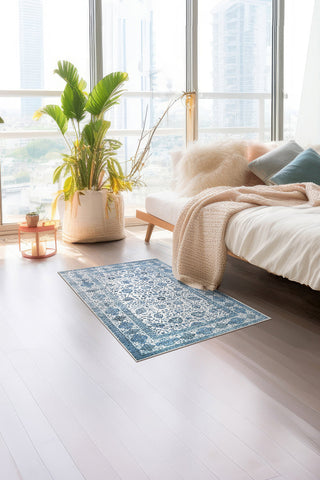 Lerik Blue Washable Rug