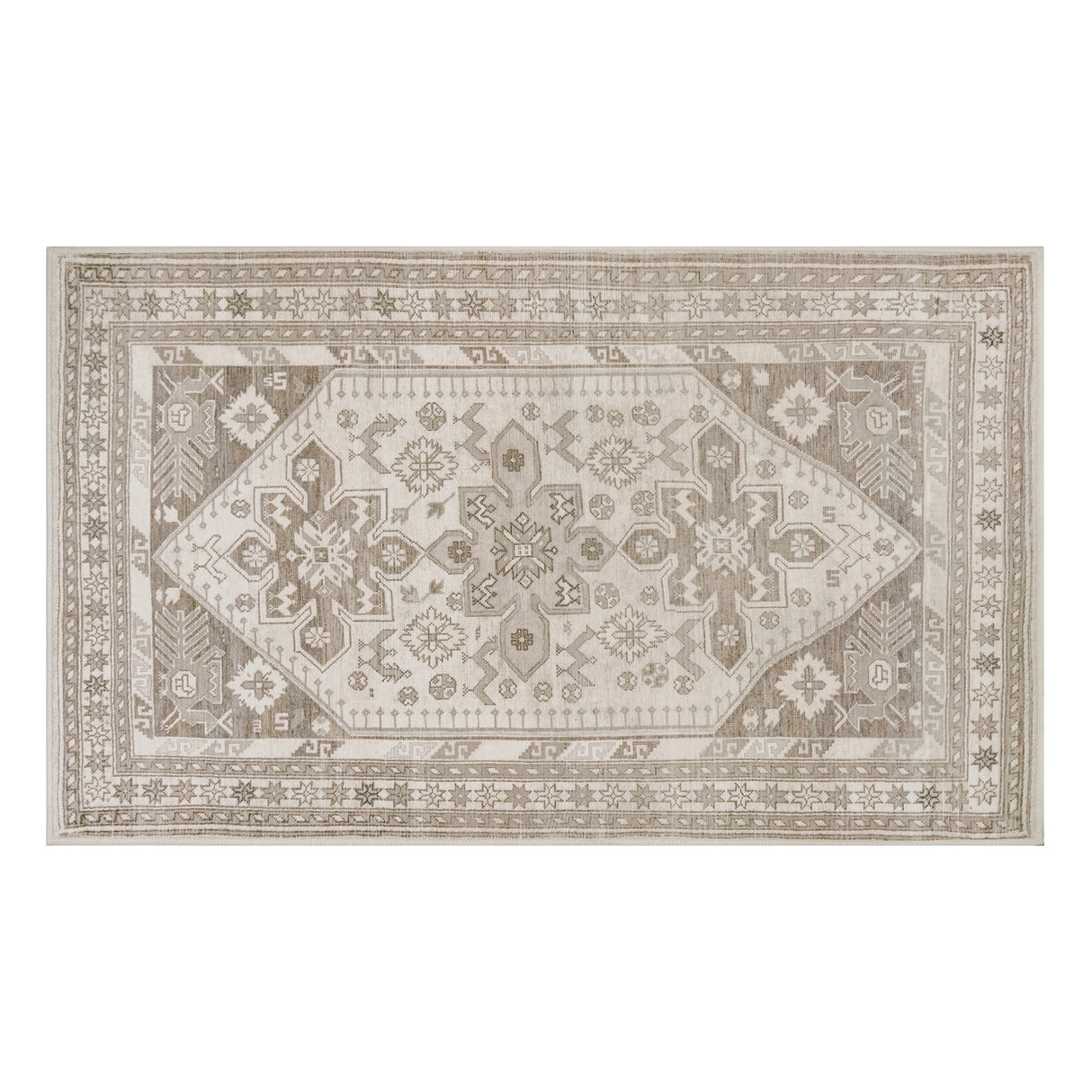 Saraz Grey Silver Washable Rug