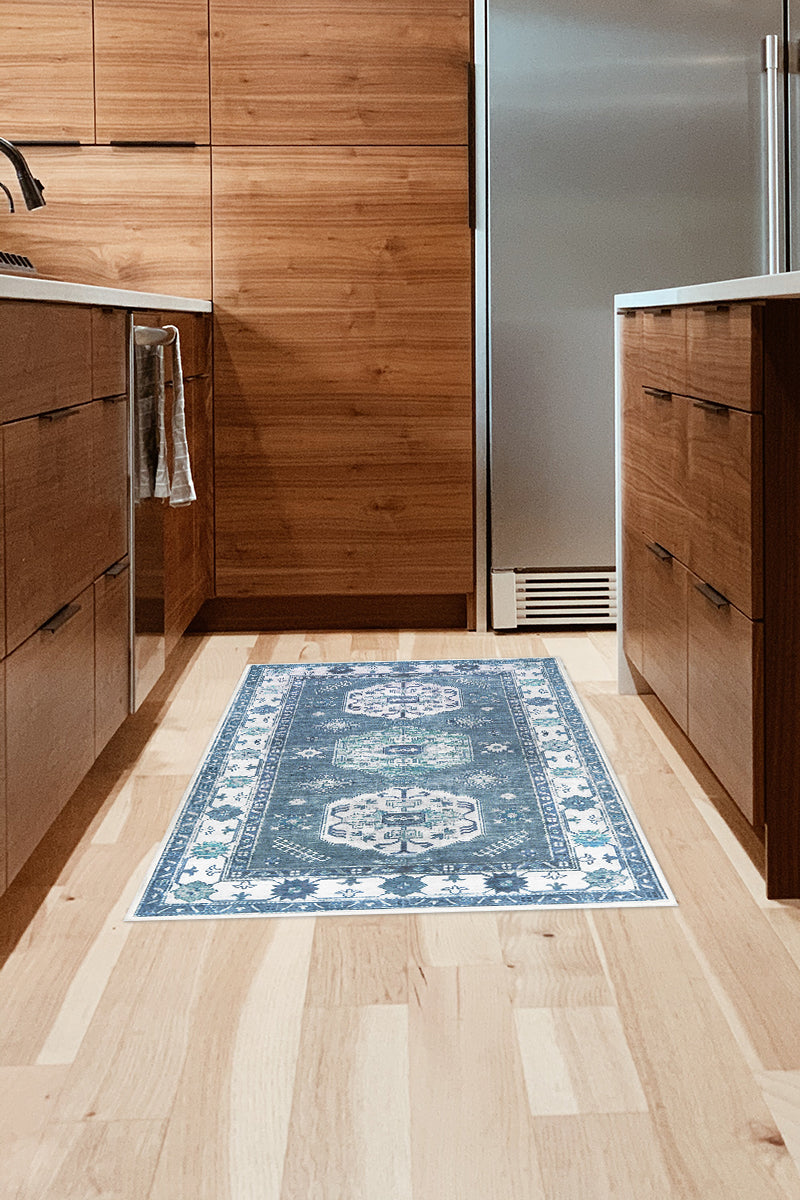 Shary Blue Washable Rug