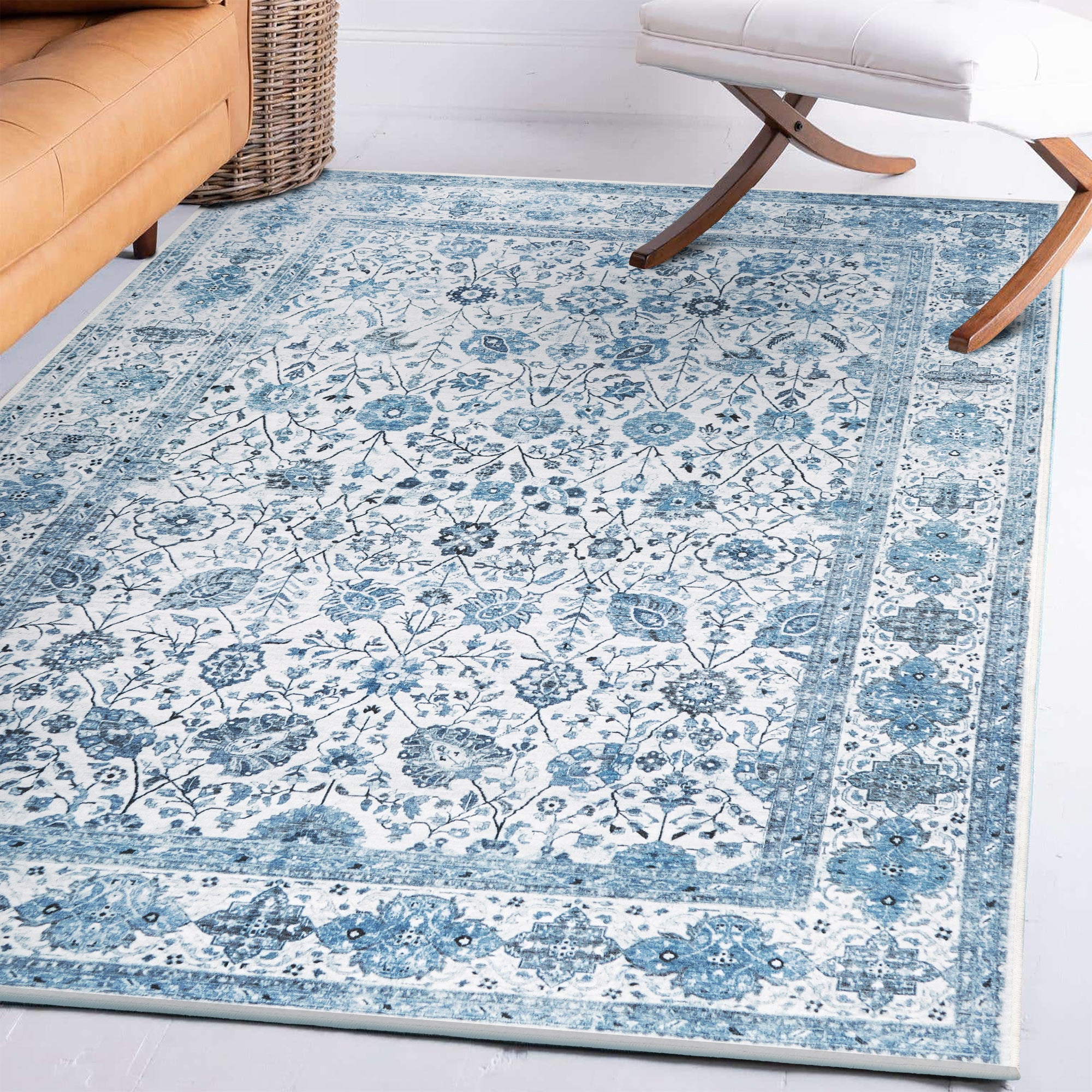 Lerik Blue Washable Rug