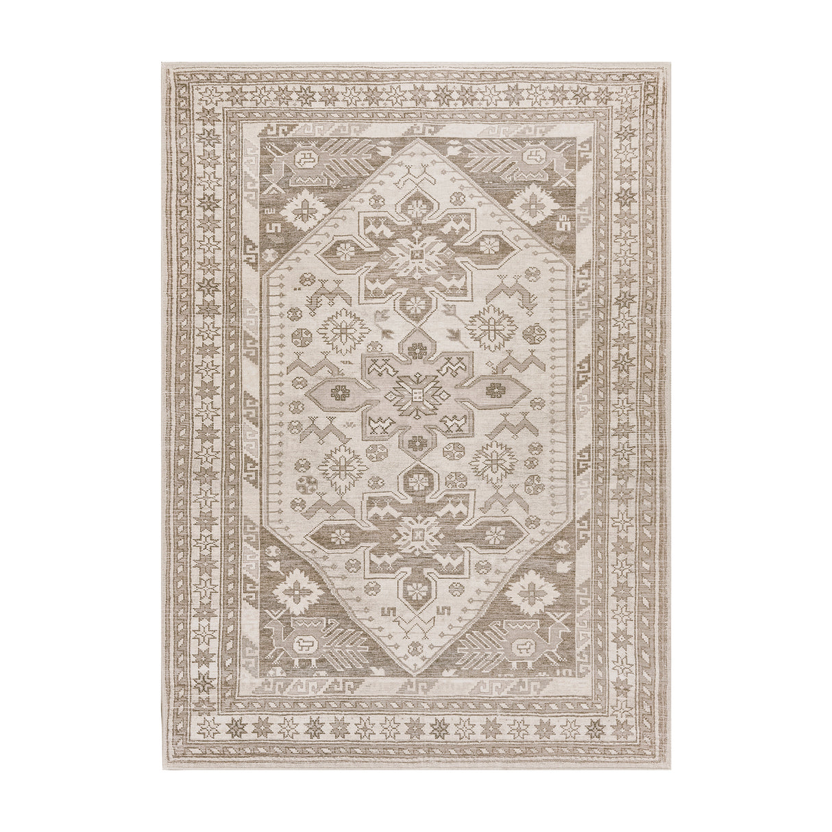 Saraz Grey Silver Washable Rug