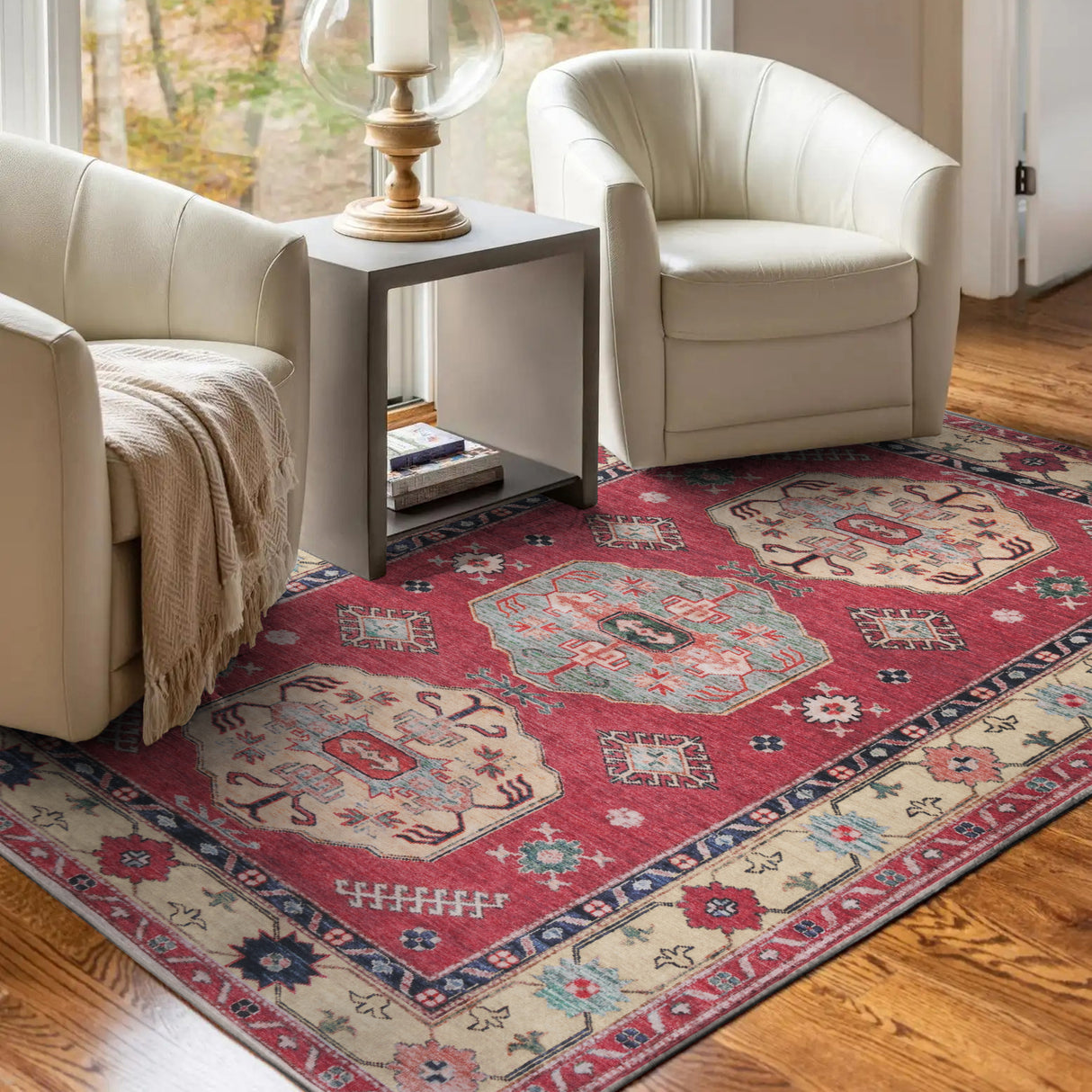 Shary Coral Washable Rug