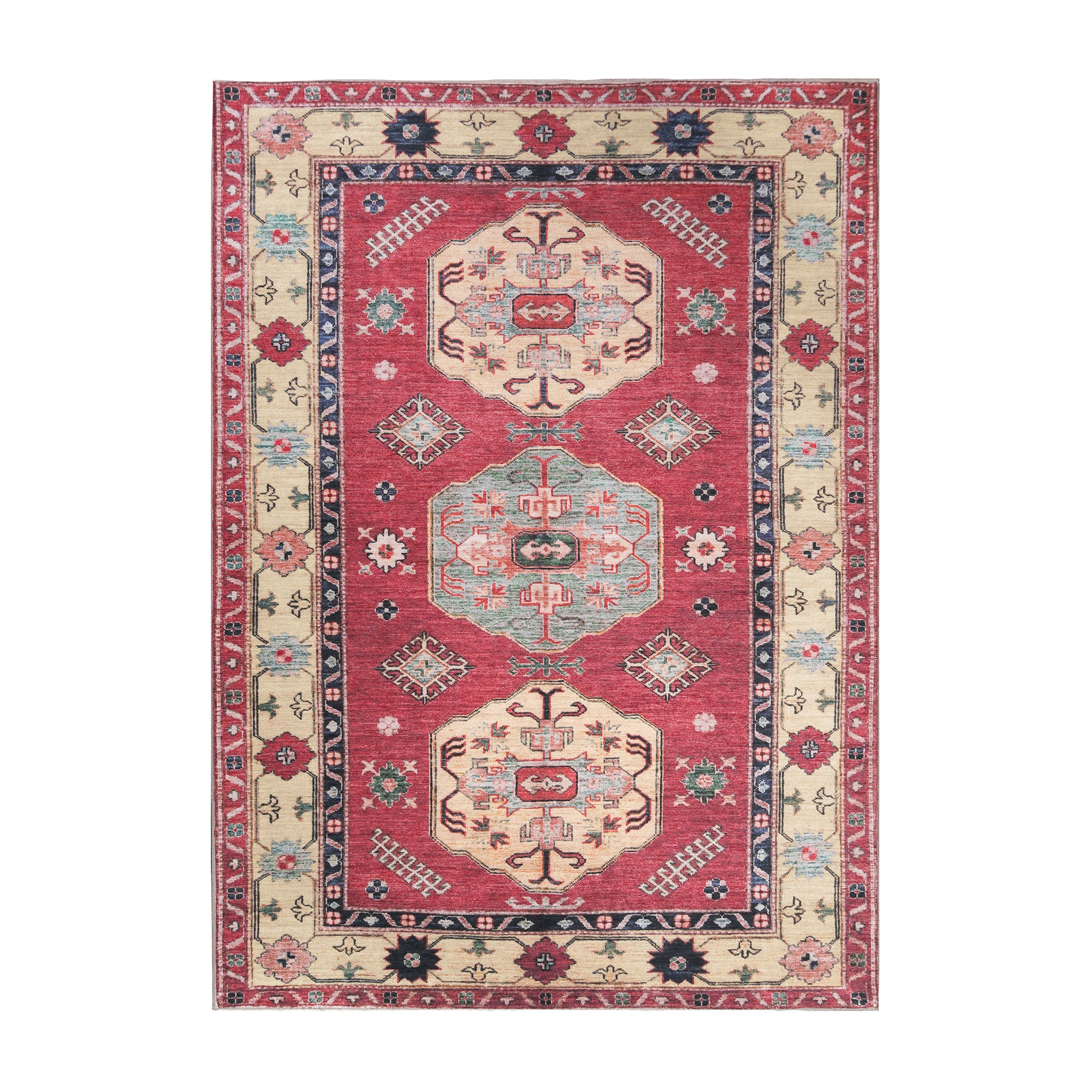 Shary Coral Hallway Washable Rug