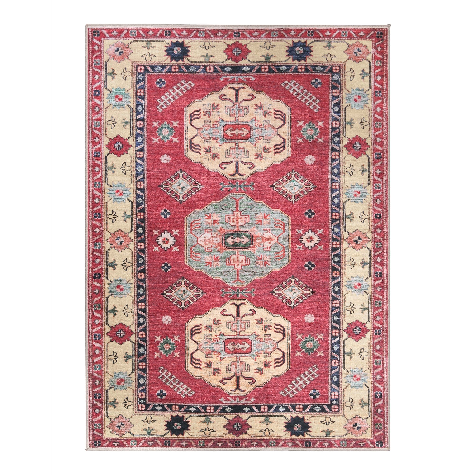 Shary Coral Kitchen Washable Rug