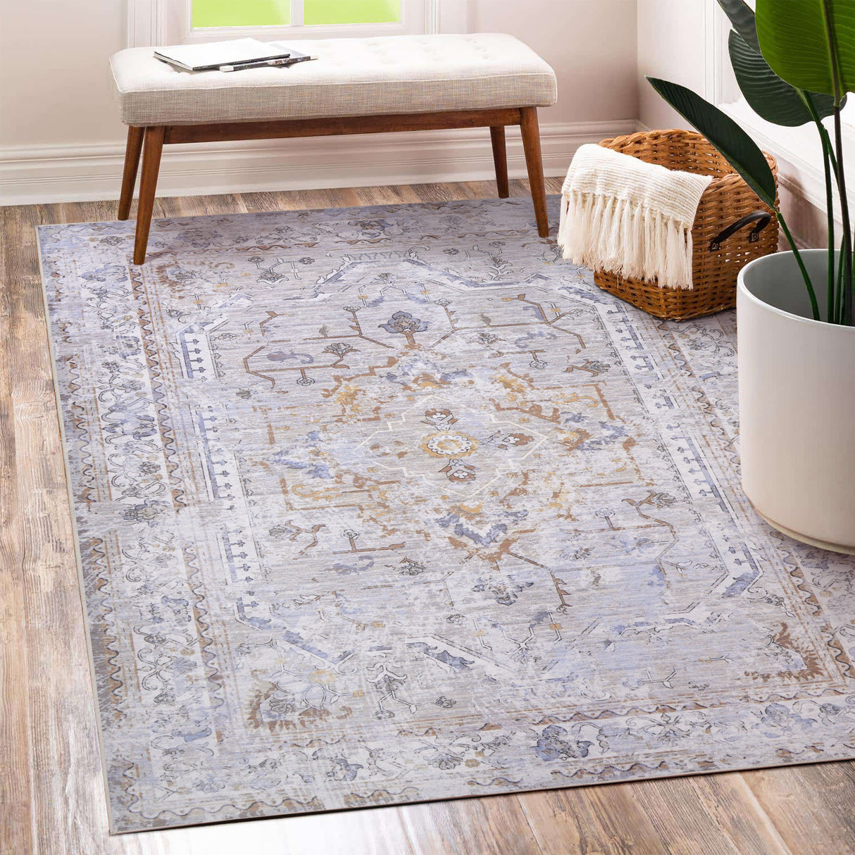 Sofia Neutral Washable Rug