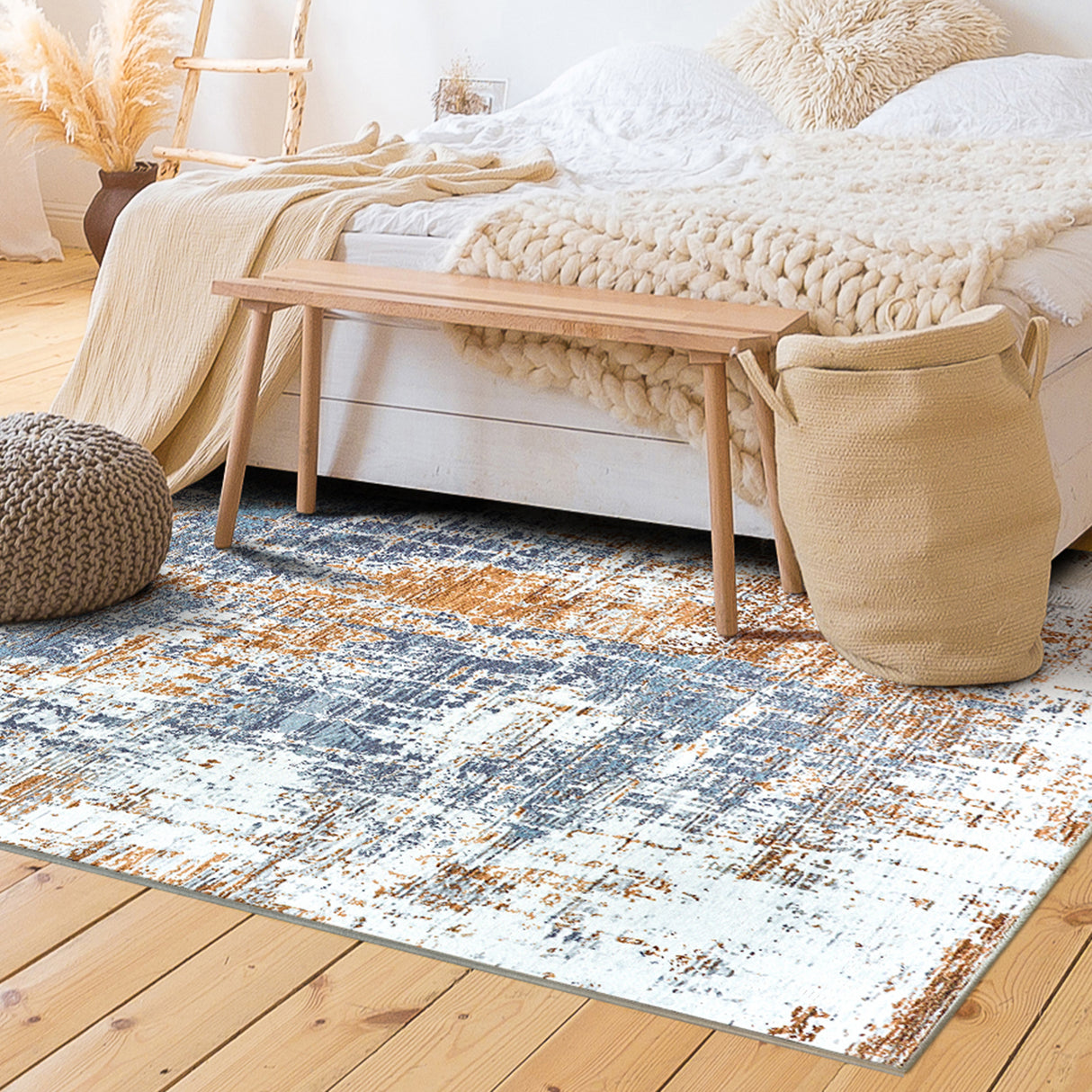 Aurora Abstract Multicolor Washable Rug