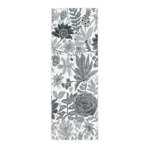 Floral Bloom Grey Washable Rug