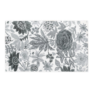 Floral Bloom Grey Washable Rug