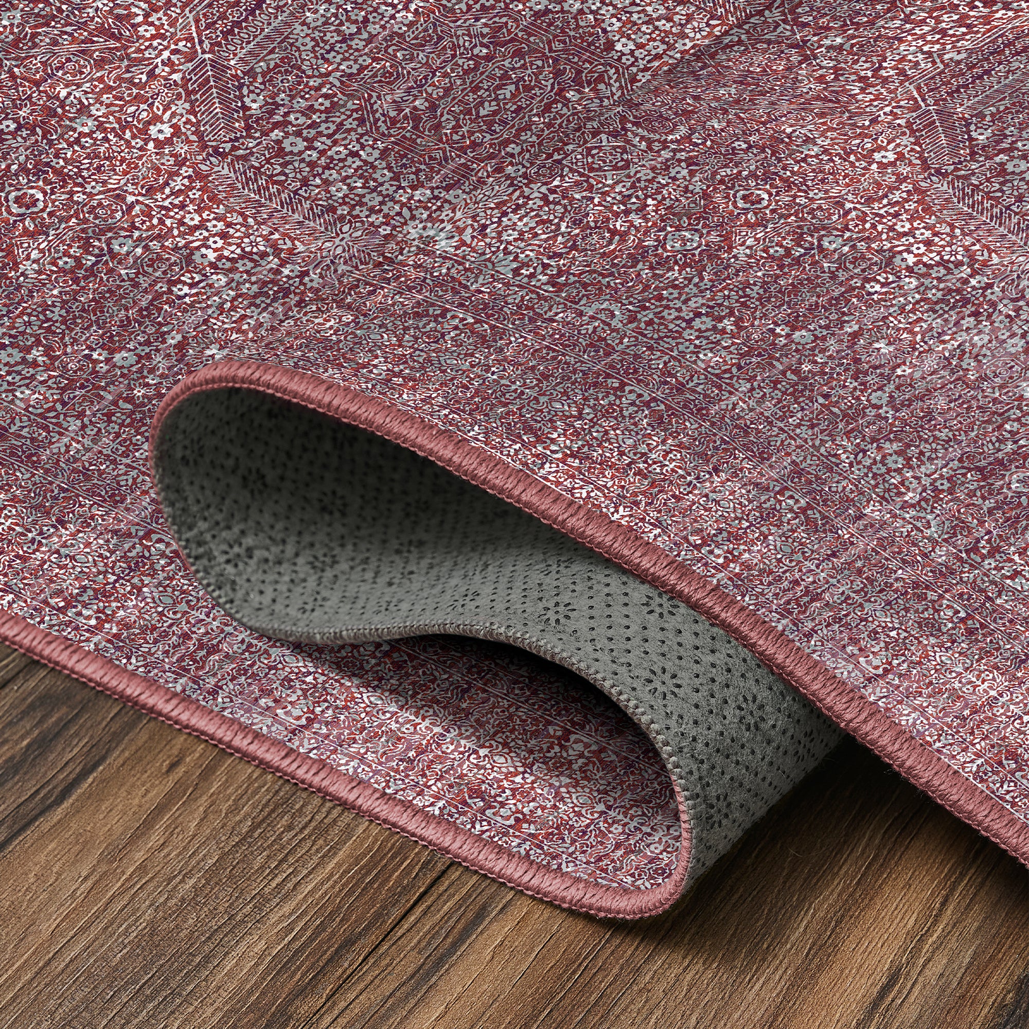 Tabriz Mirage Burgundy Machine Washable Rug