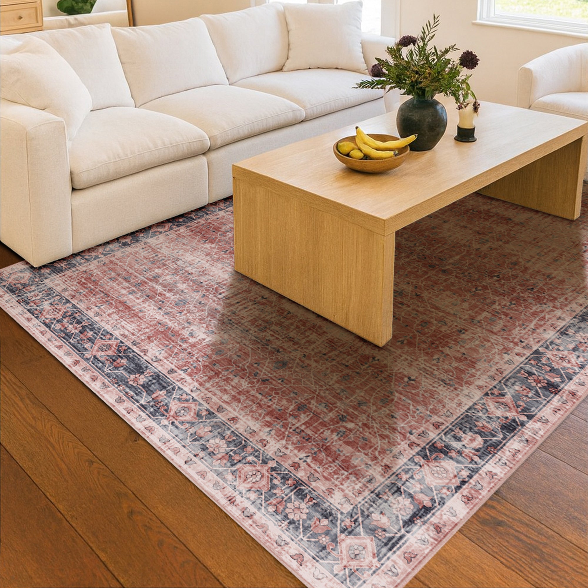 Sylvan Moor Garnet Machine Washable Rug