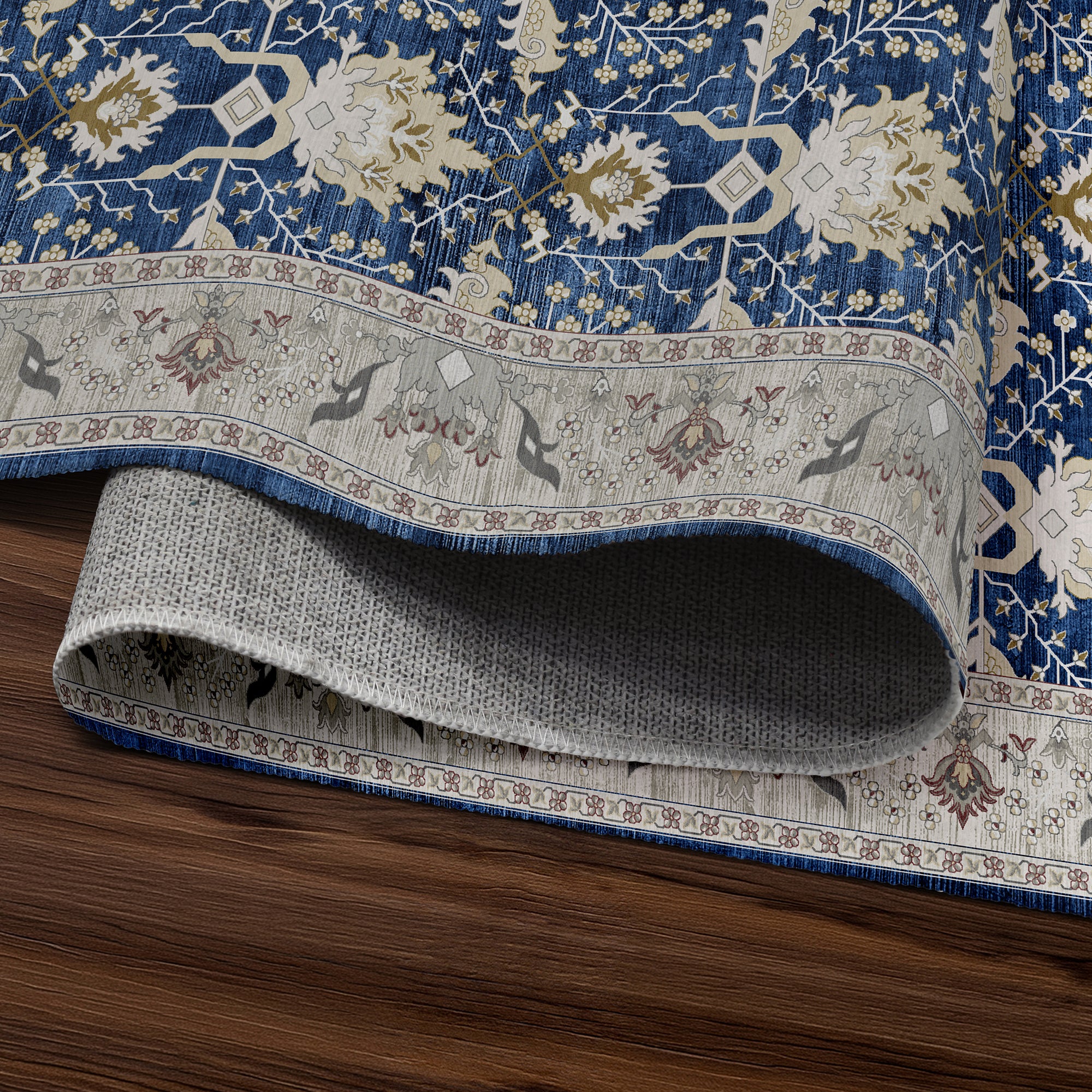Aurelian Sapphire Machine Washable Rug