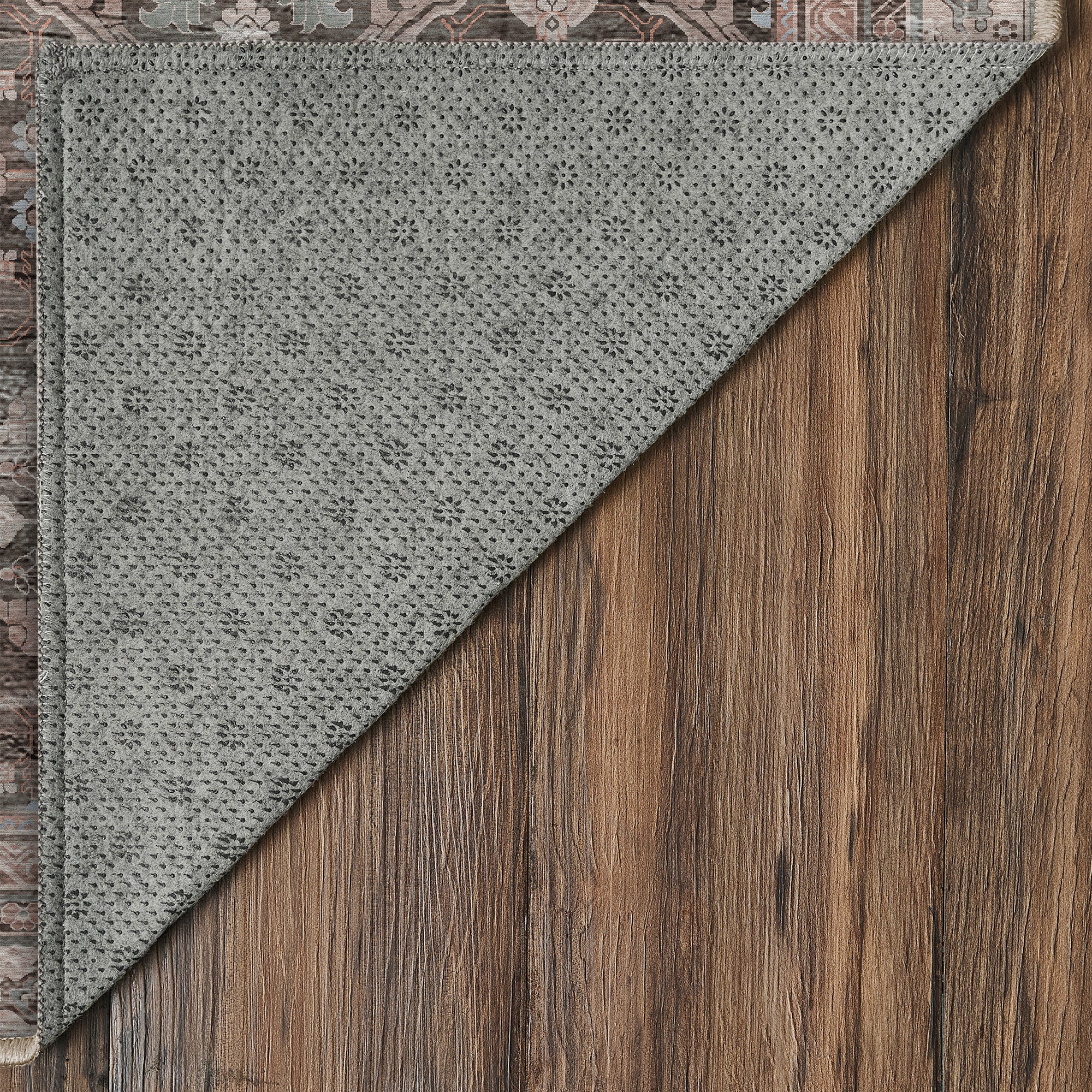 Verdelle Taupe Kitchen Machine Washable Rug