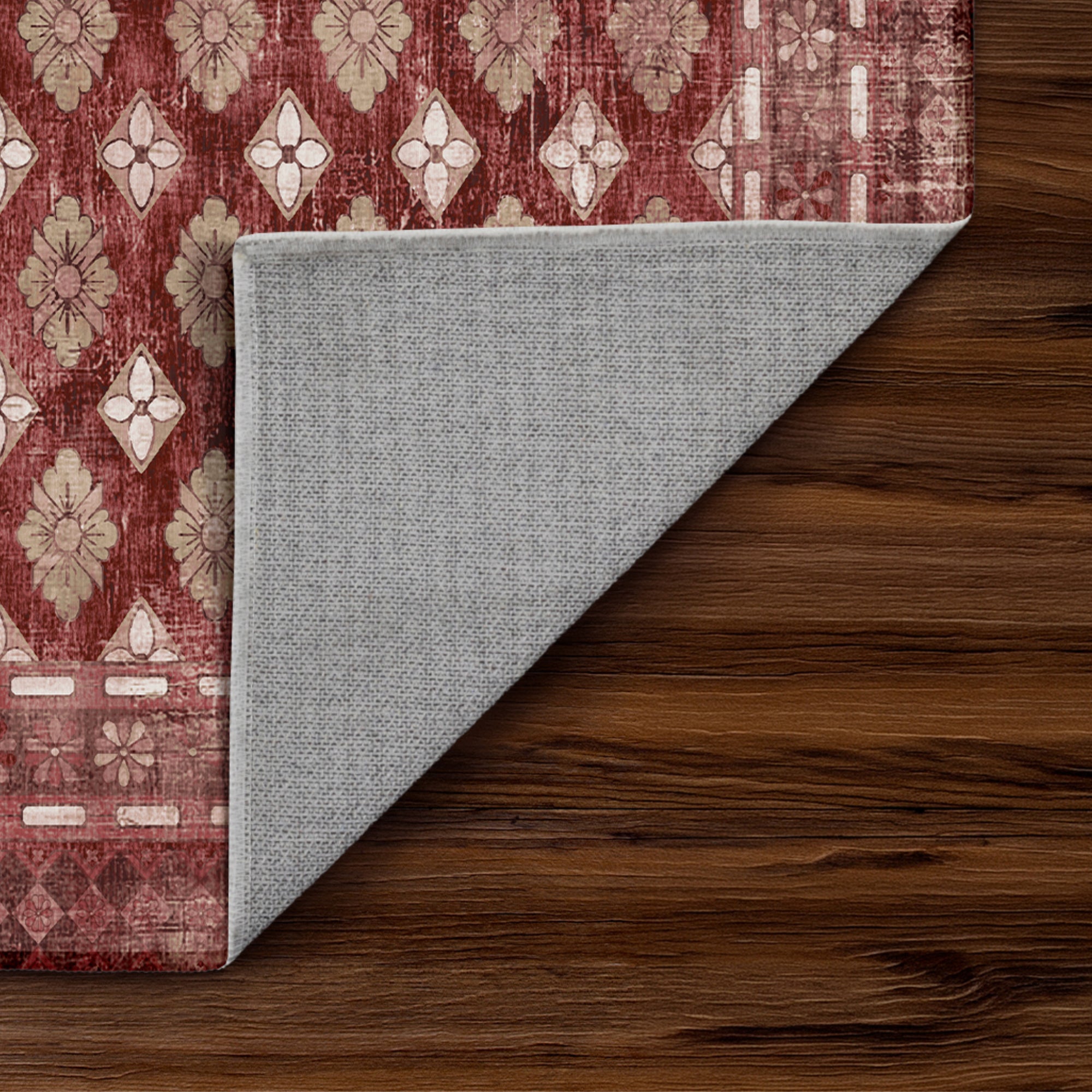 Elara Rouge Machine Washable Rug