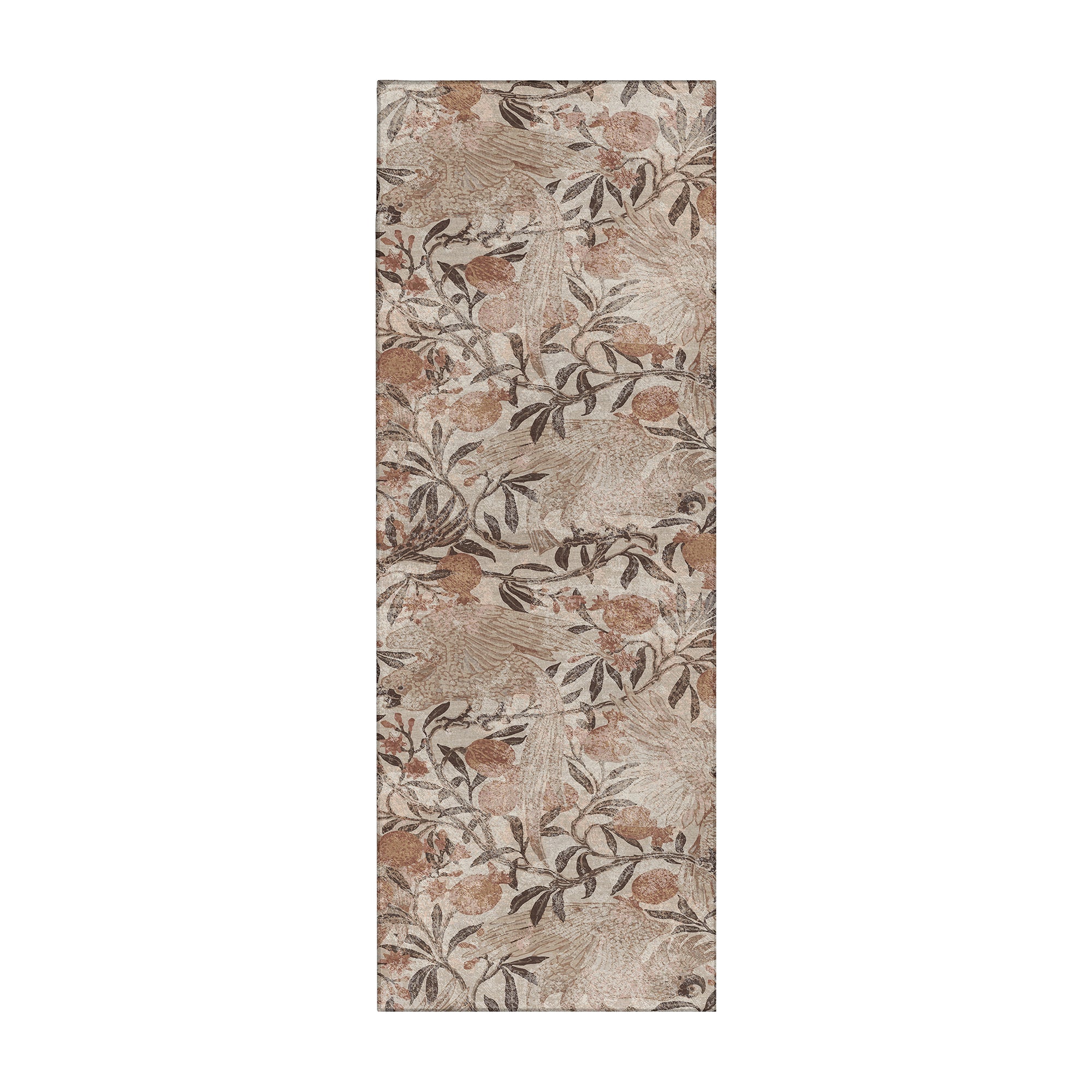 Eden Floral Brown Machine Washable Rug