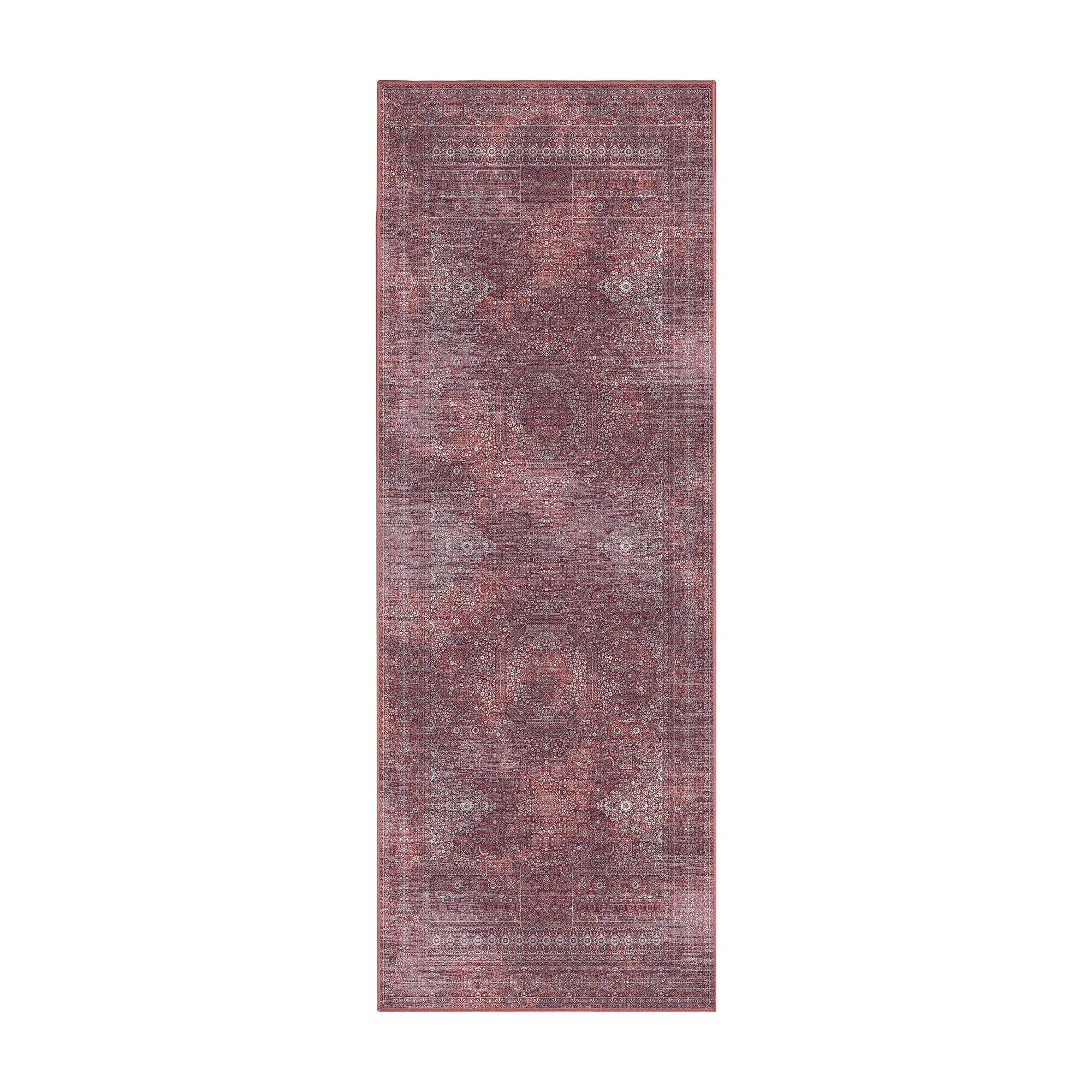 Tabriz Mirage Burgundy Bathroom Machine Washable Rug
