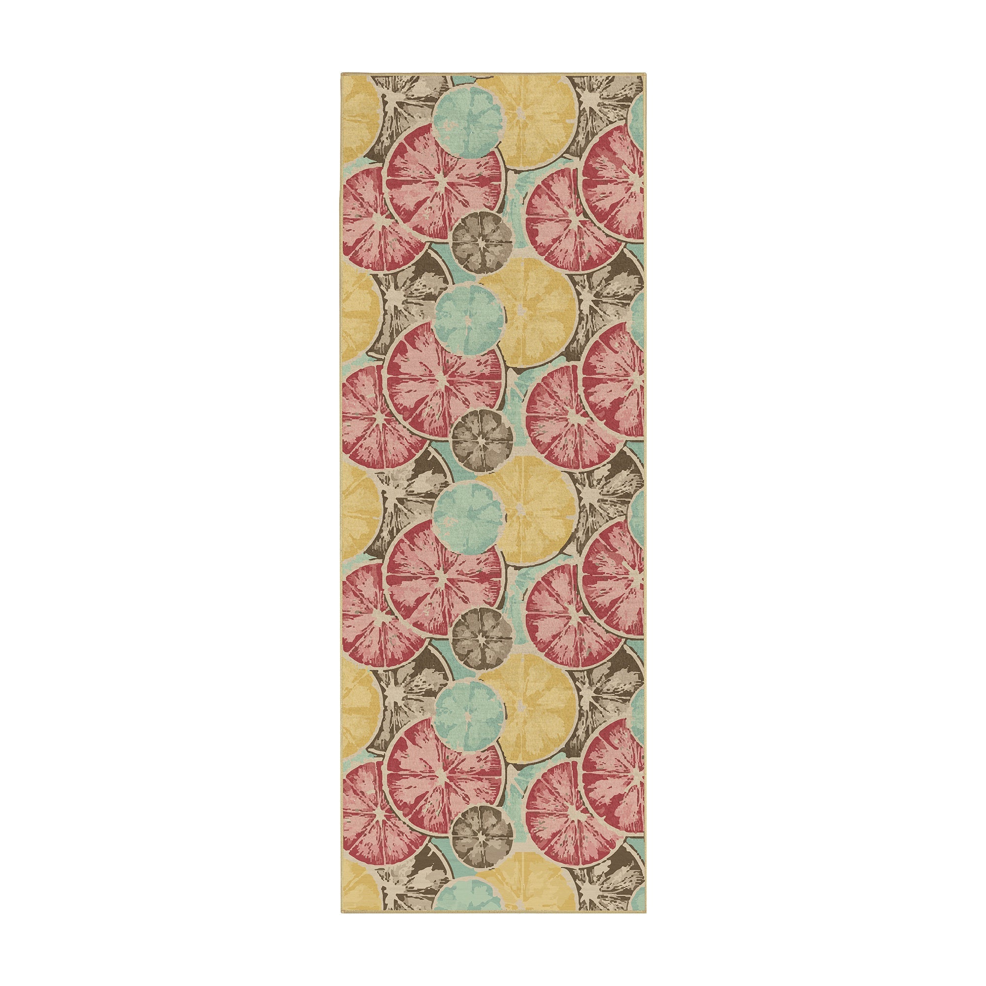 Citrus Burst Kitchen Machine Washable Rug