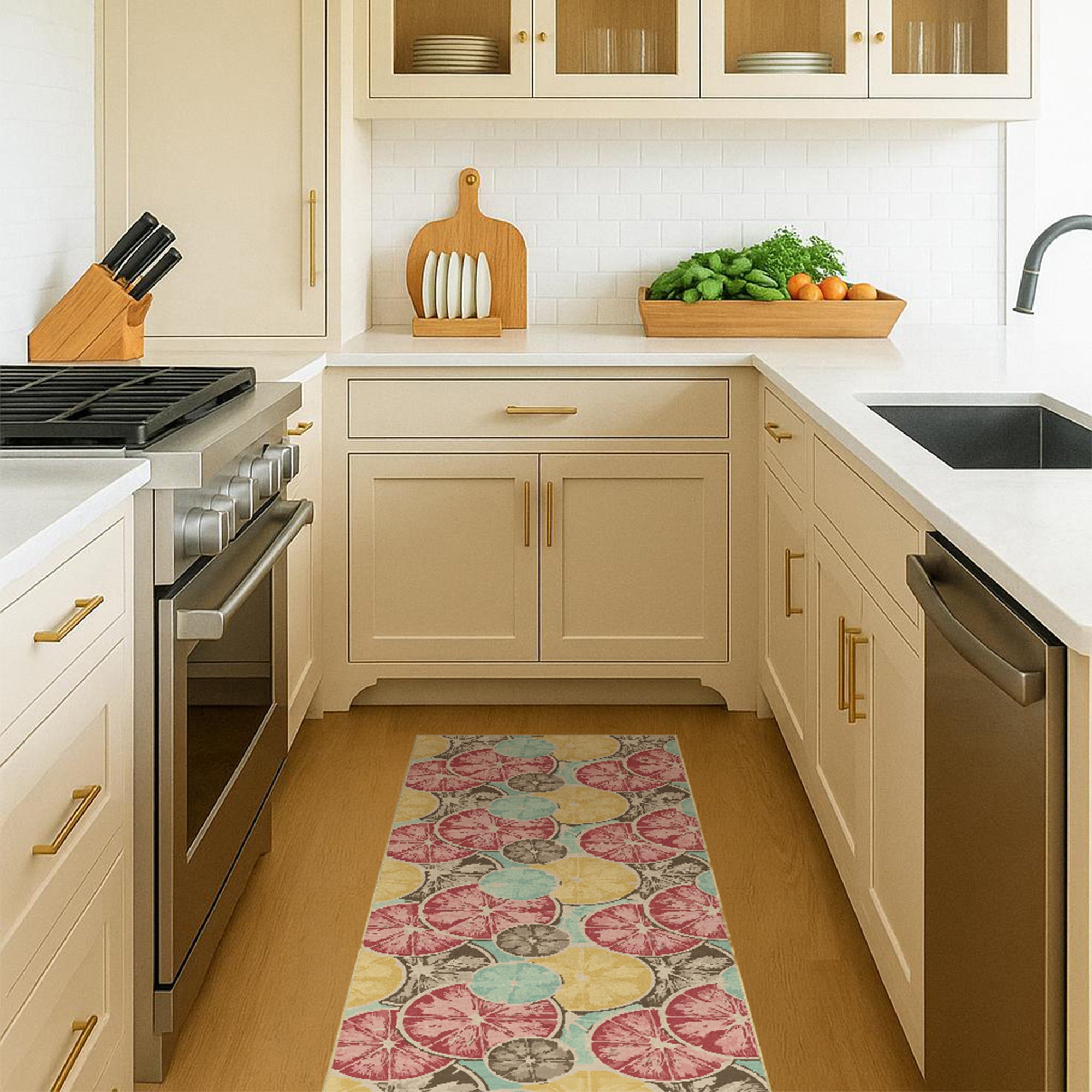 Citrus Burst Machine Washable Rug