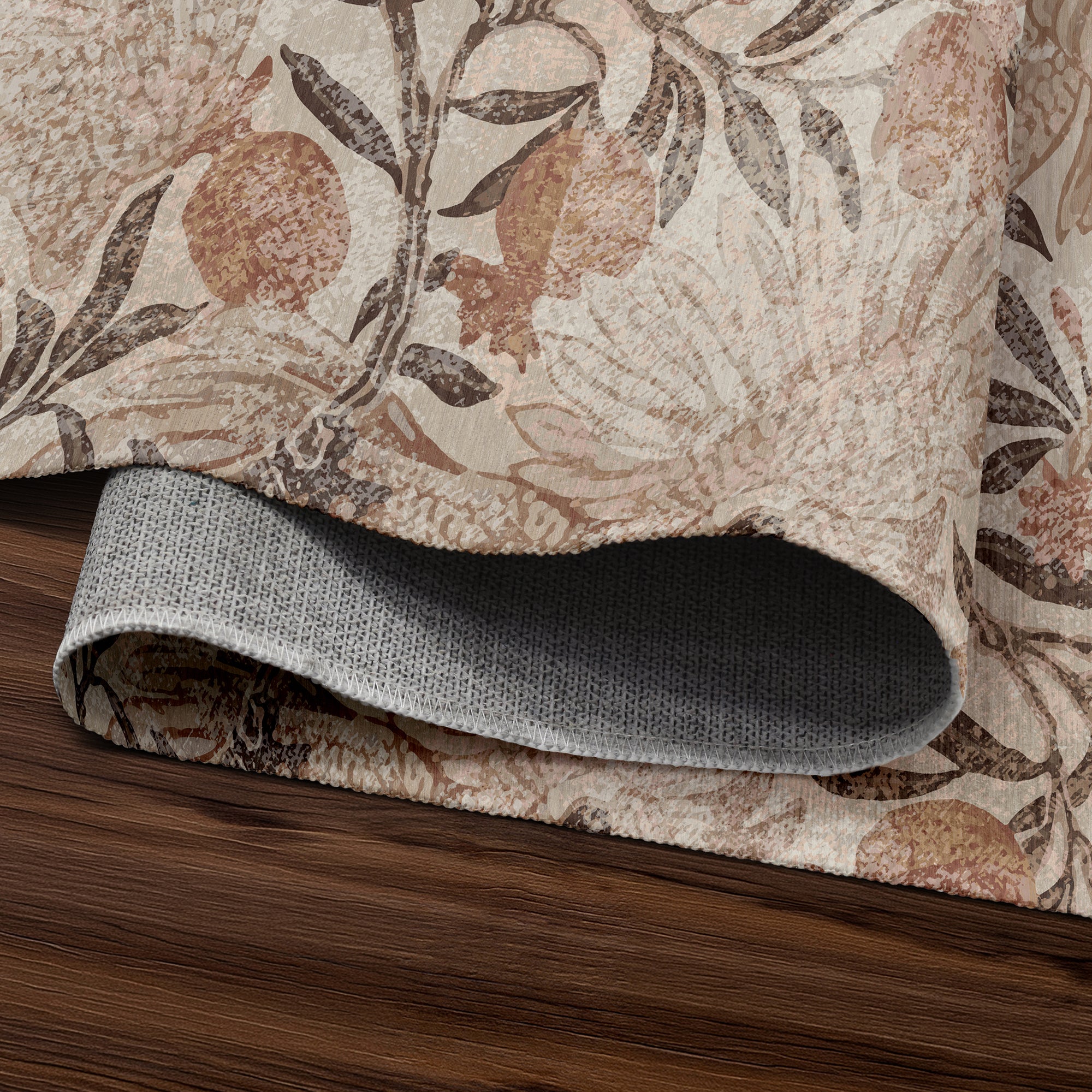 Eden Floral Brown Machine Washable Rug