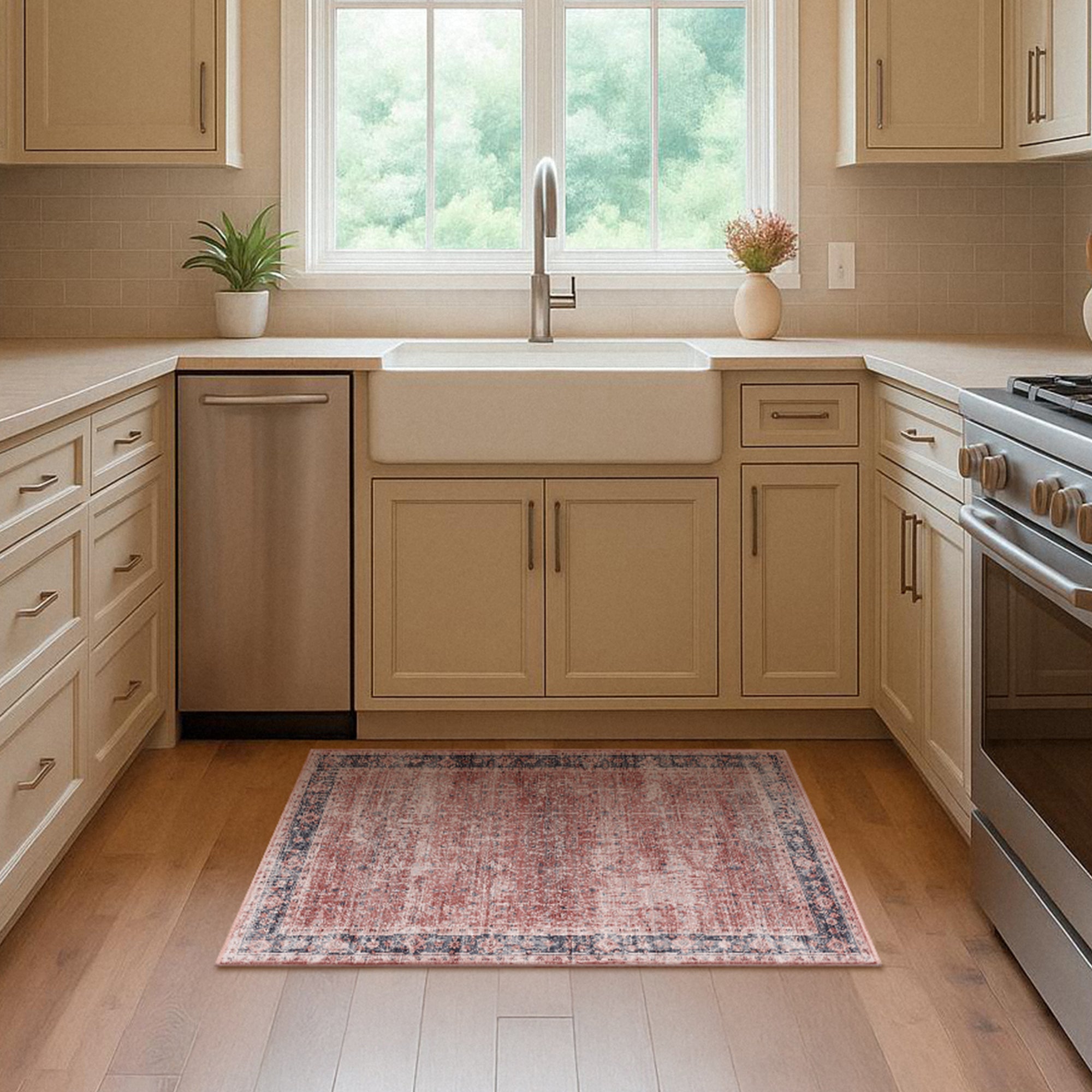 Sylvan Moor Garnet Bathroom Machine Washable Rug