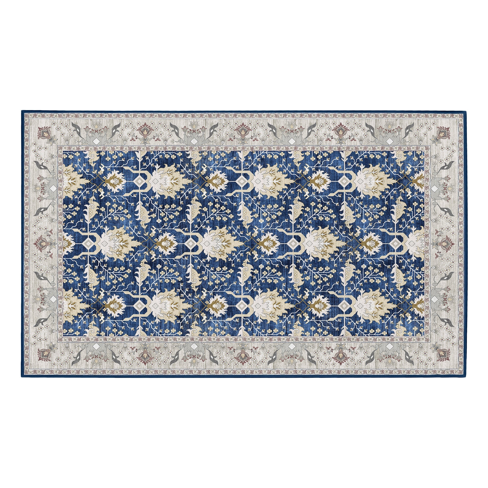 Aurelian Sapphire Kitchen Machine Washable Rug