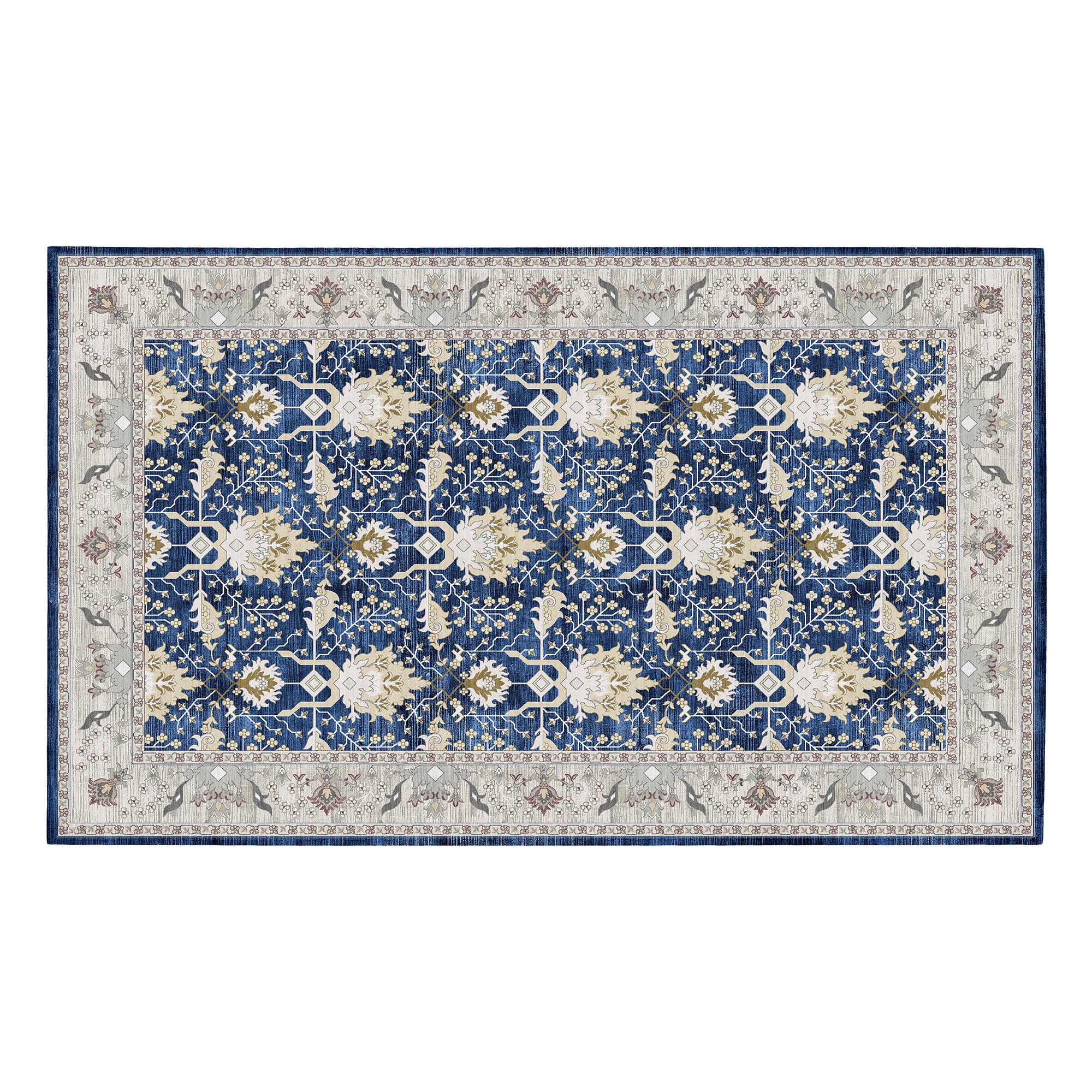 Aurelian Sapphire Machine Washable Rug