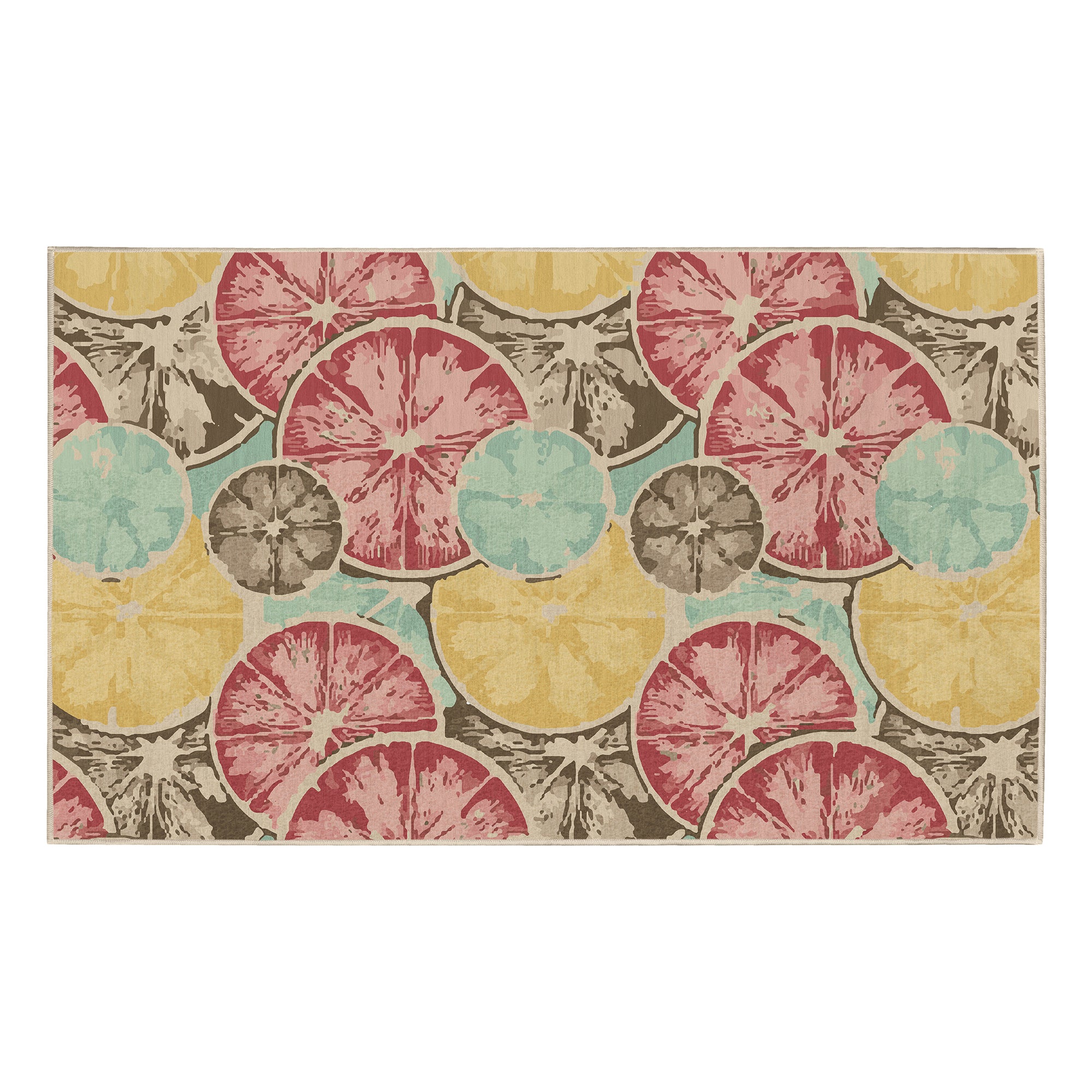 Citrus Burst Machine Washable Rug
