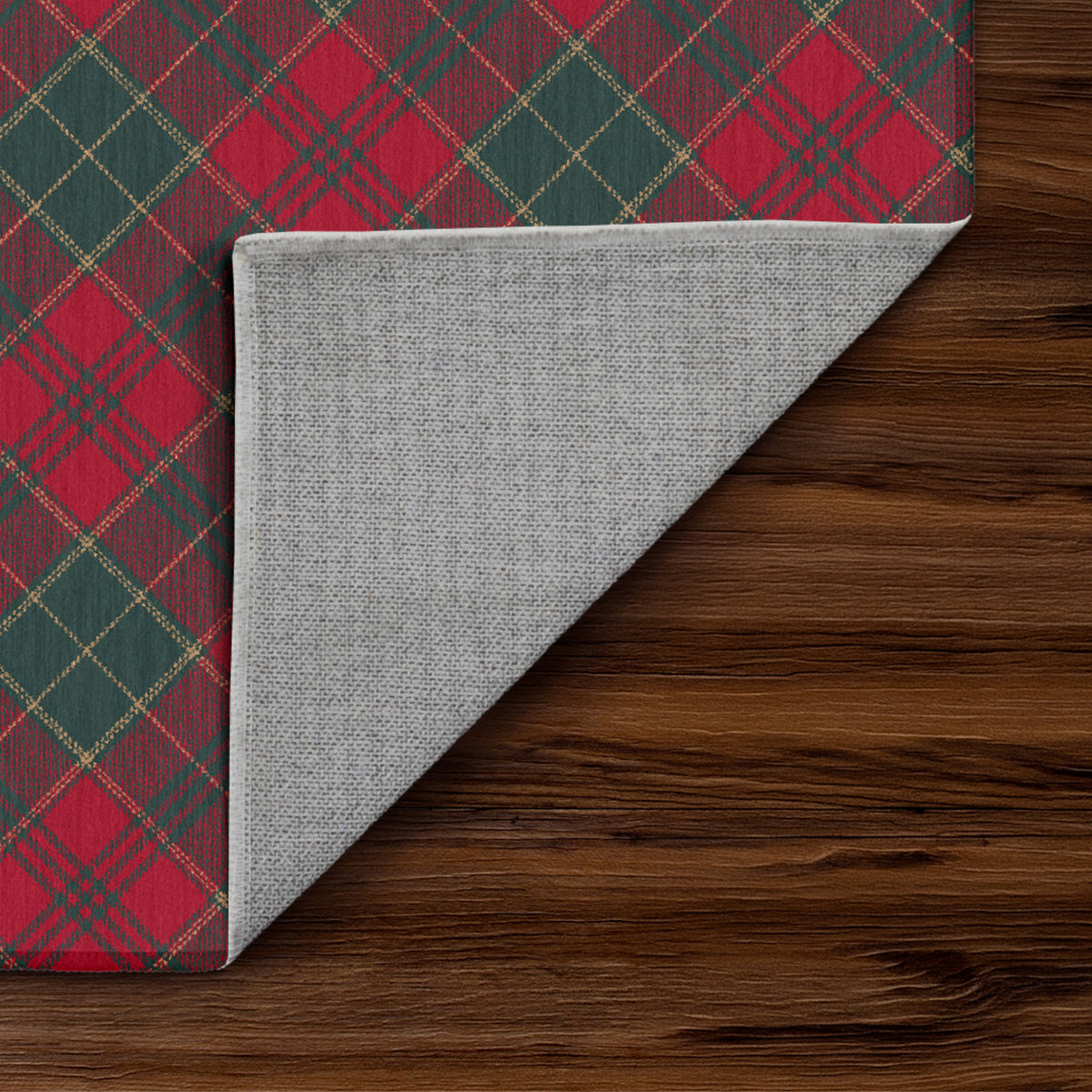 Holiday Winter Christmas Tartan Plain Red/Green Machine Washable Area Rug, Blue, Green, Red Traditional design, Ruggable style washable rug for Living Room, Bedroom, Kitchen and Hallway.