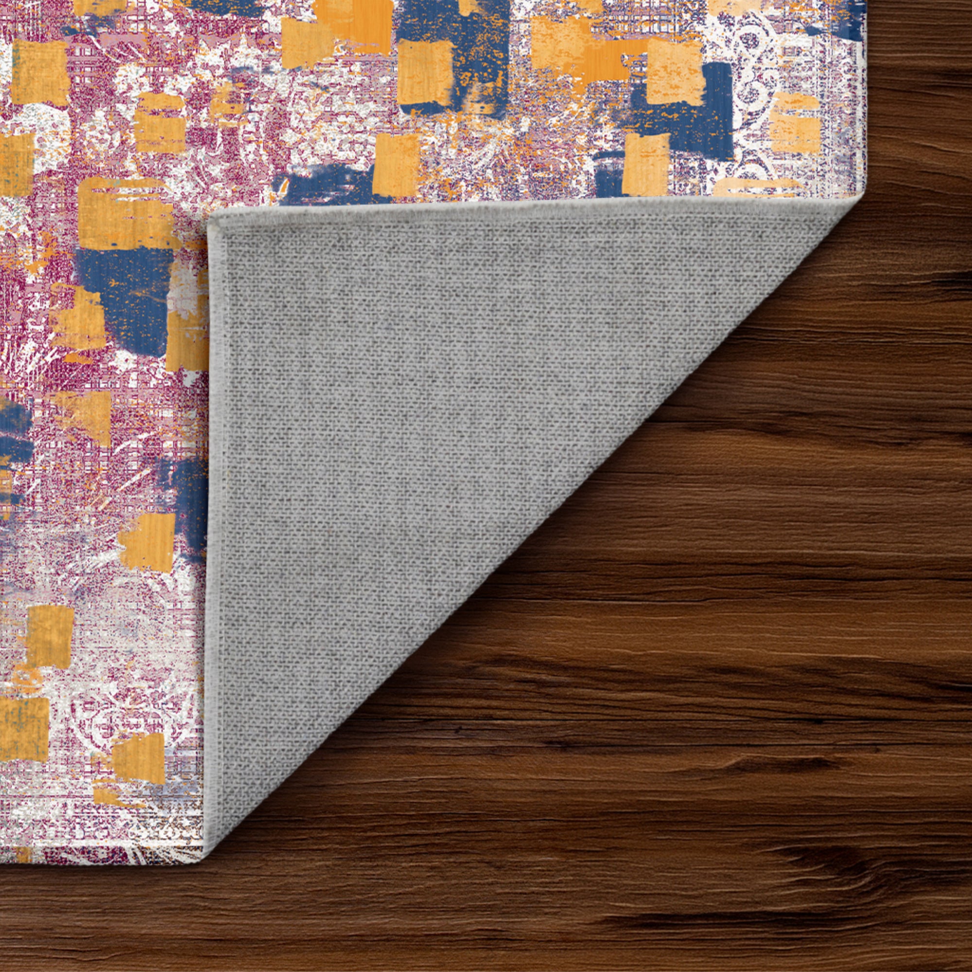 Johanna Abstract Gold Multicolor Machine Washable Rug