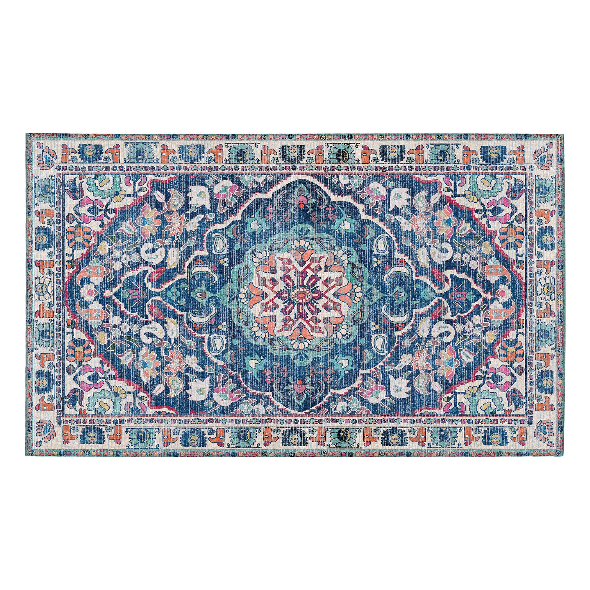 Capri Medallion Multicolor Machine Washable Rug