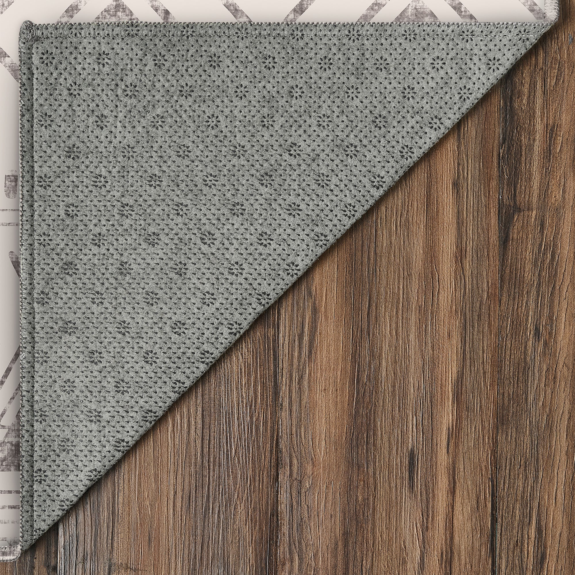 Ebony Distressed Tribal Beige Machine Washable Rug