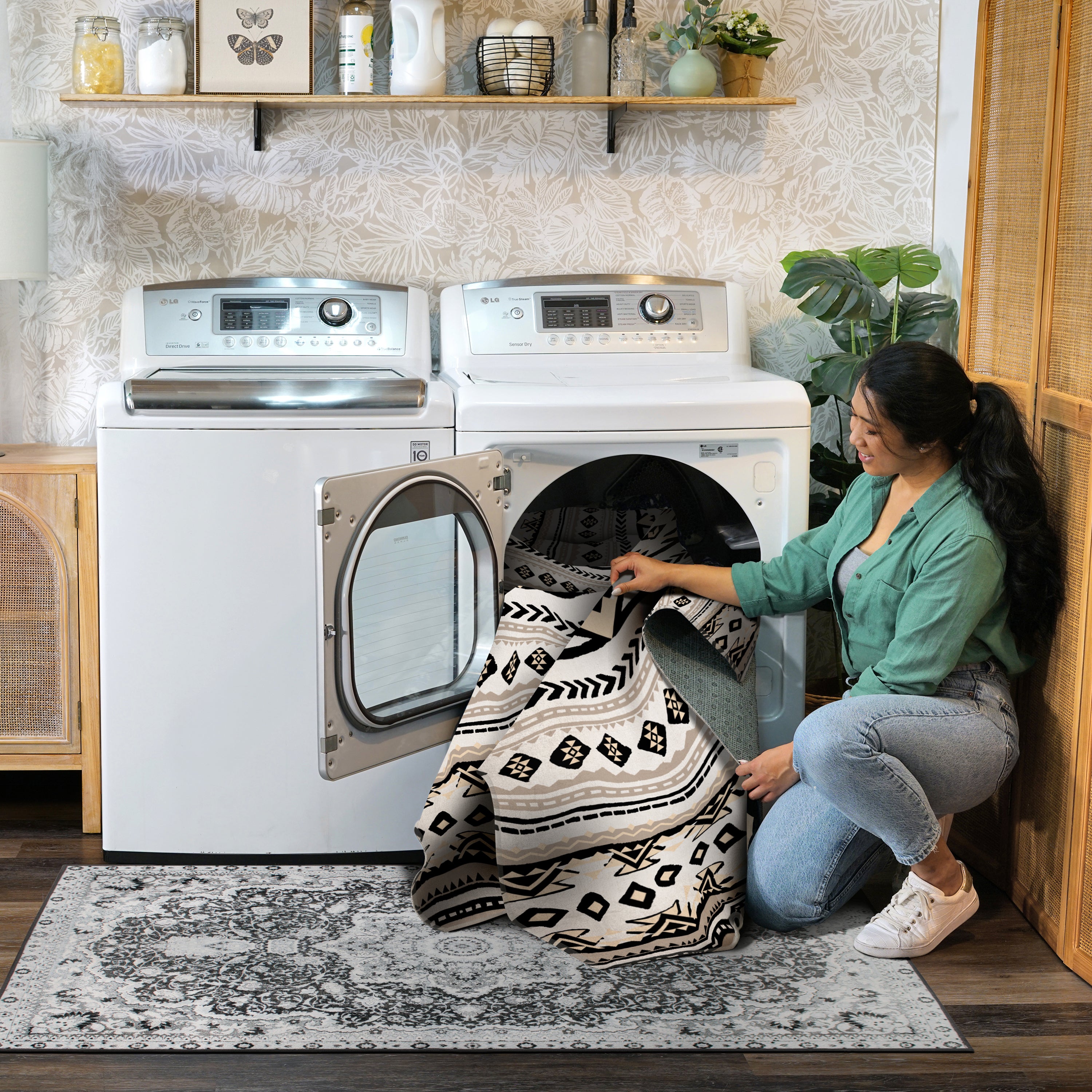 Harper Tribal Sand Machine Washable Rug