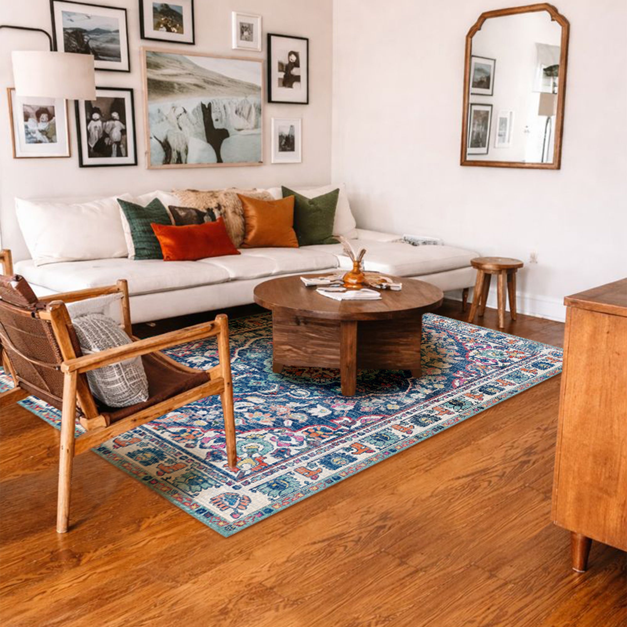 Capri Medallion Multicolor Machine Washable Rug