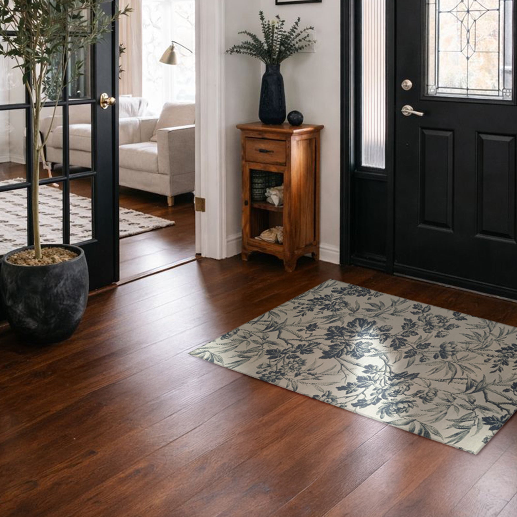 Daphne Floral Machine Washable Rug