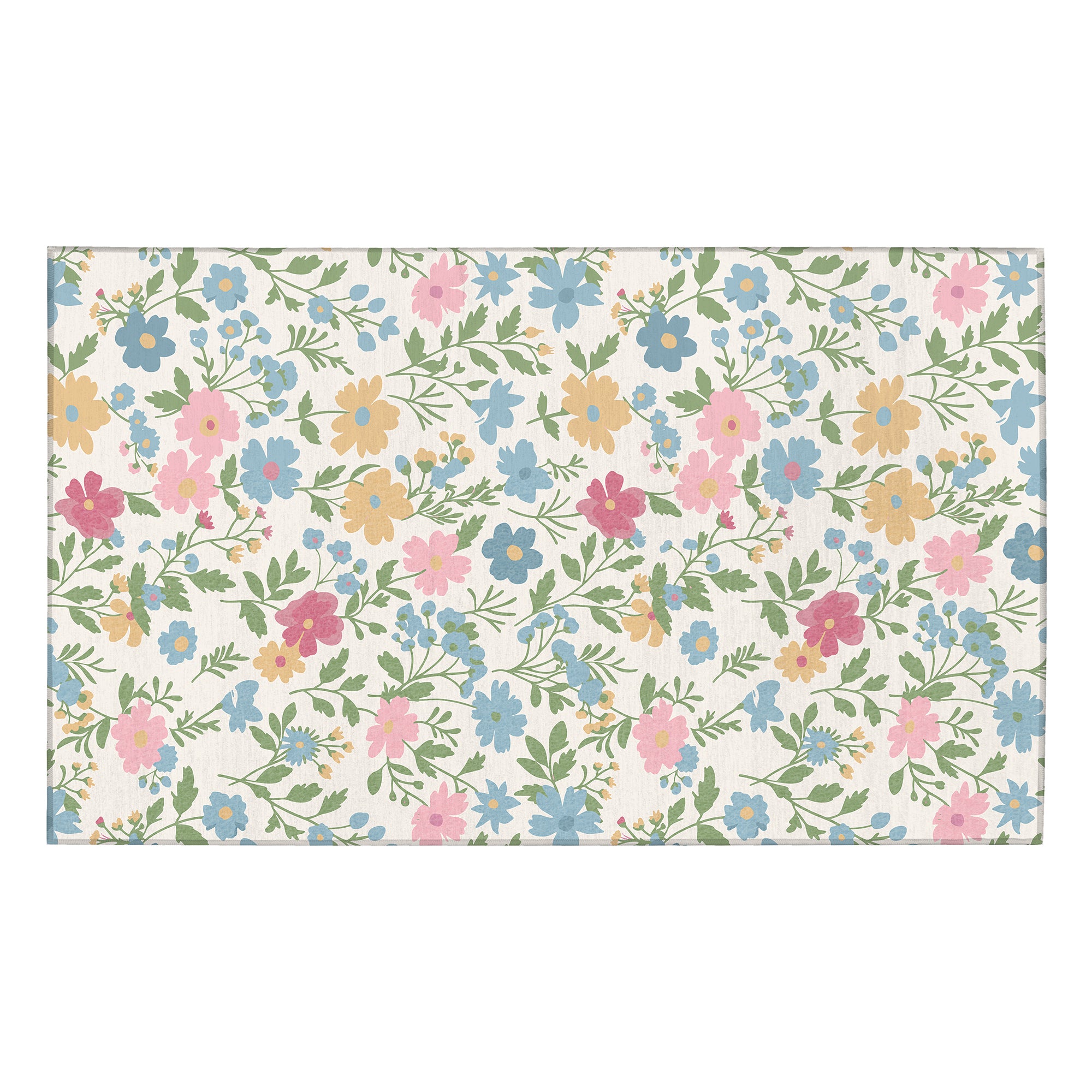 Eliza Floral Multicolor Machine Washable Rug 3 x 5 ft – Wildflower Non Slip Area Rug