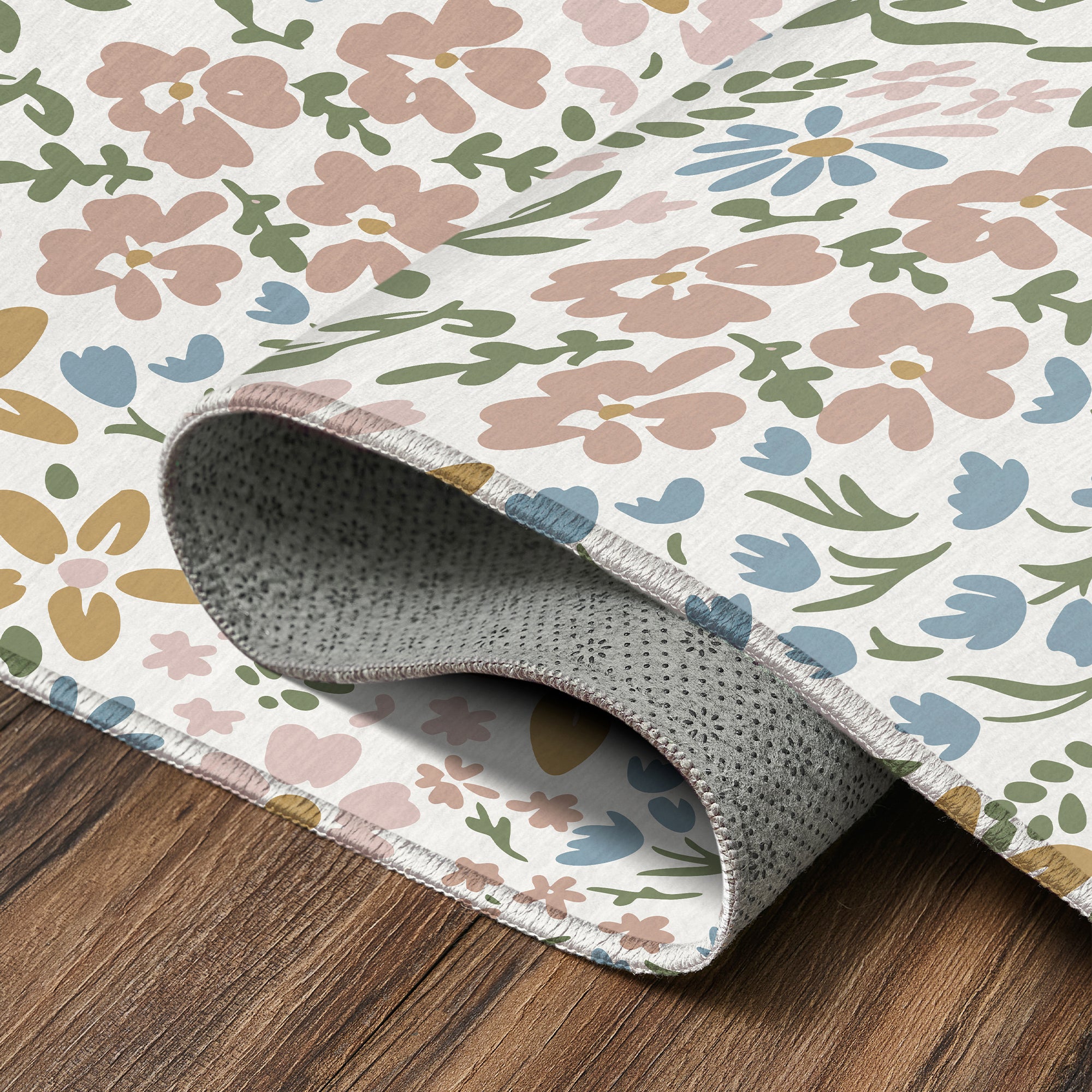 Clara Floral Multicolor Machine Washable Rug