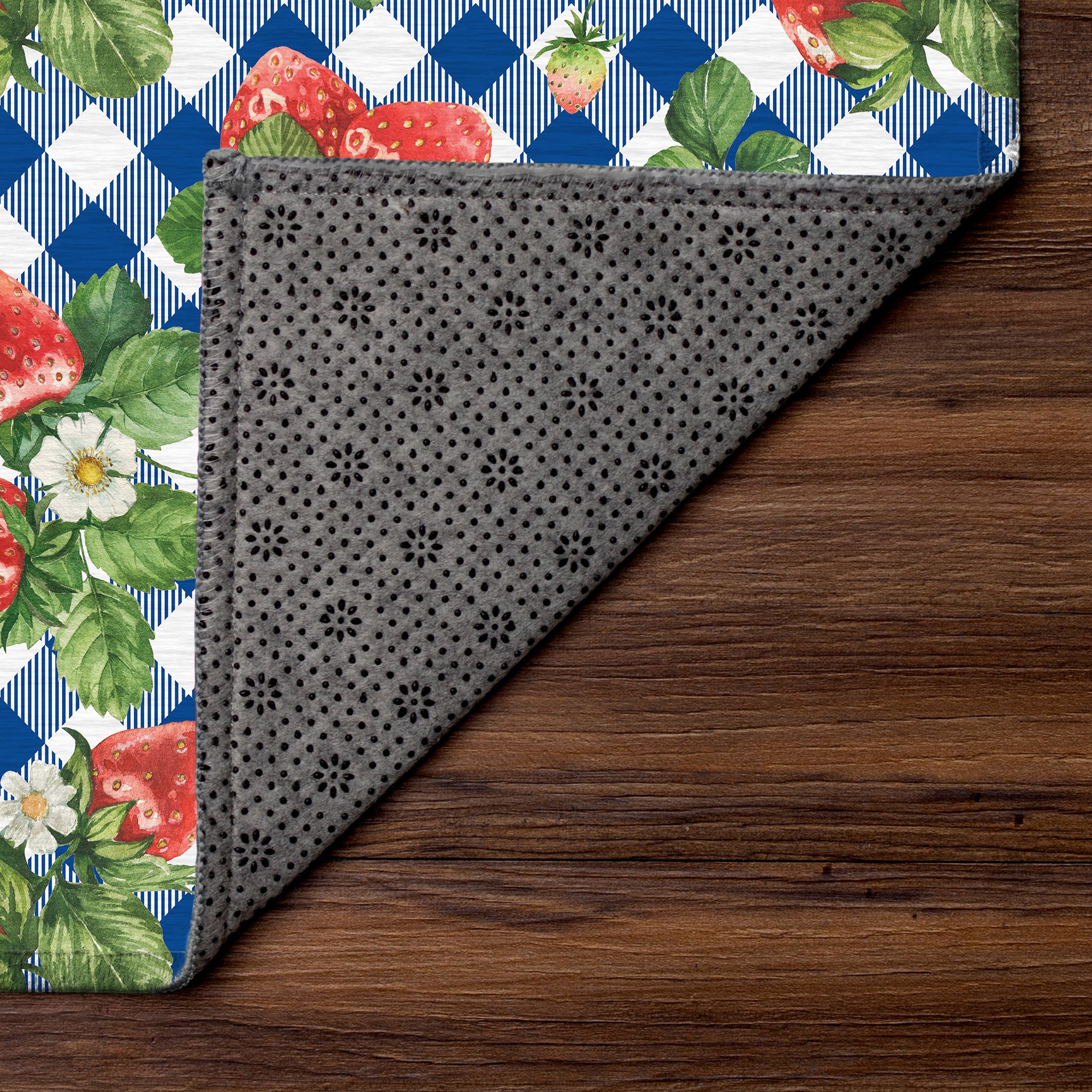 Berry Pattern Multicolored Kitchen Washable Rug