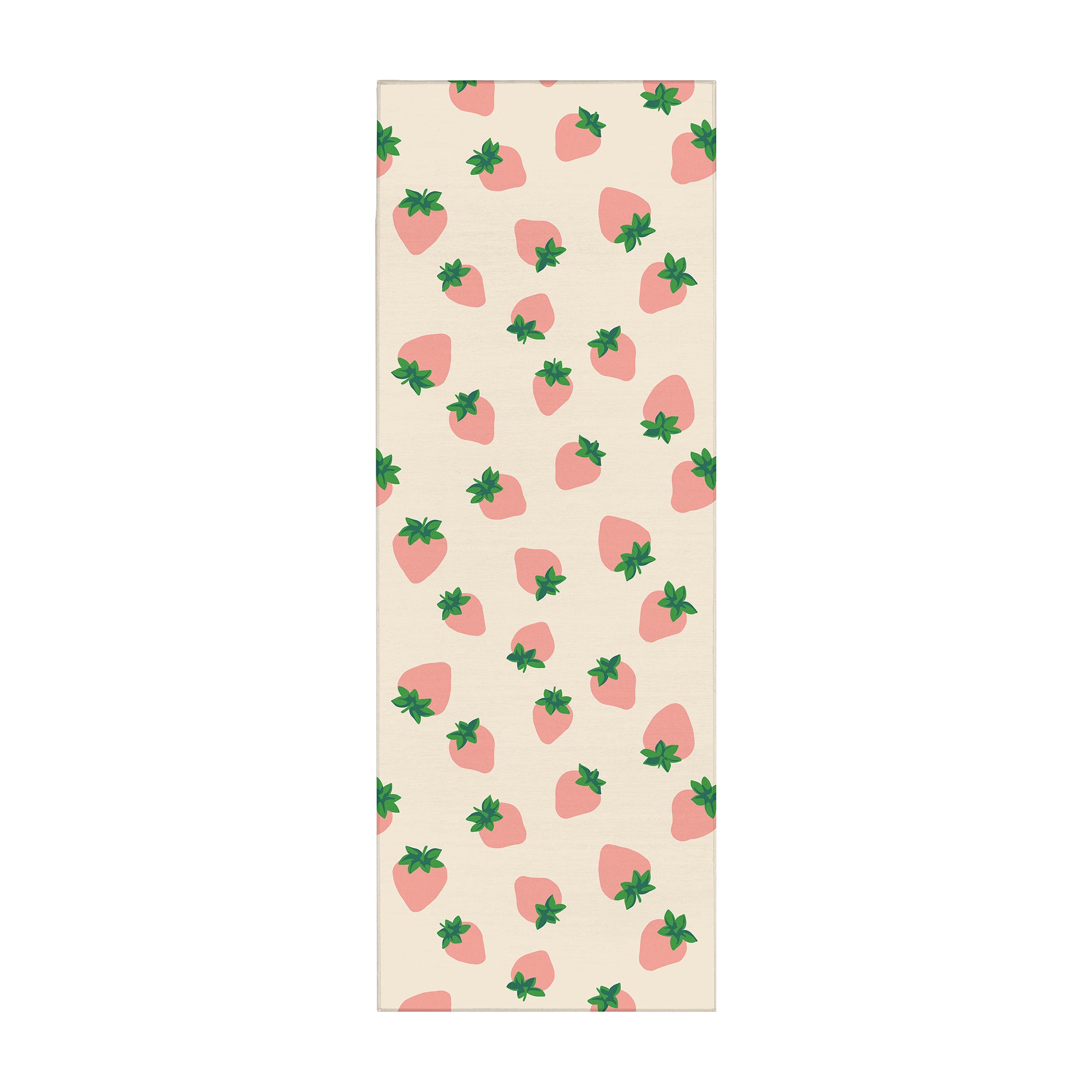 Berry Sweet Pink Green Beige Machine Washable Rug