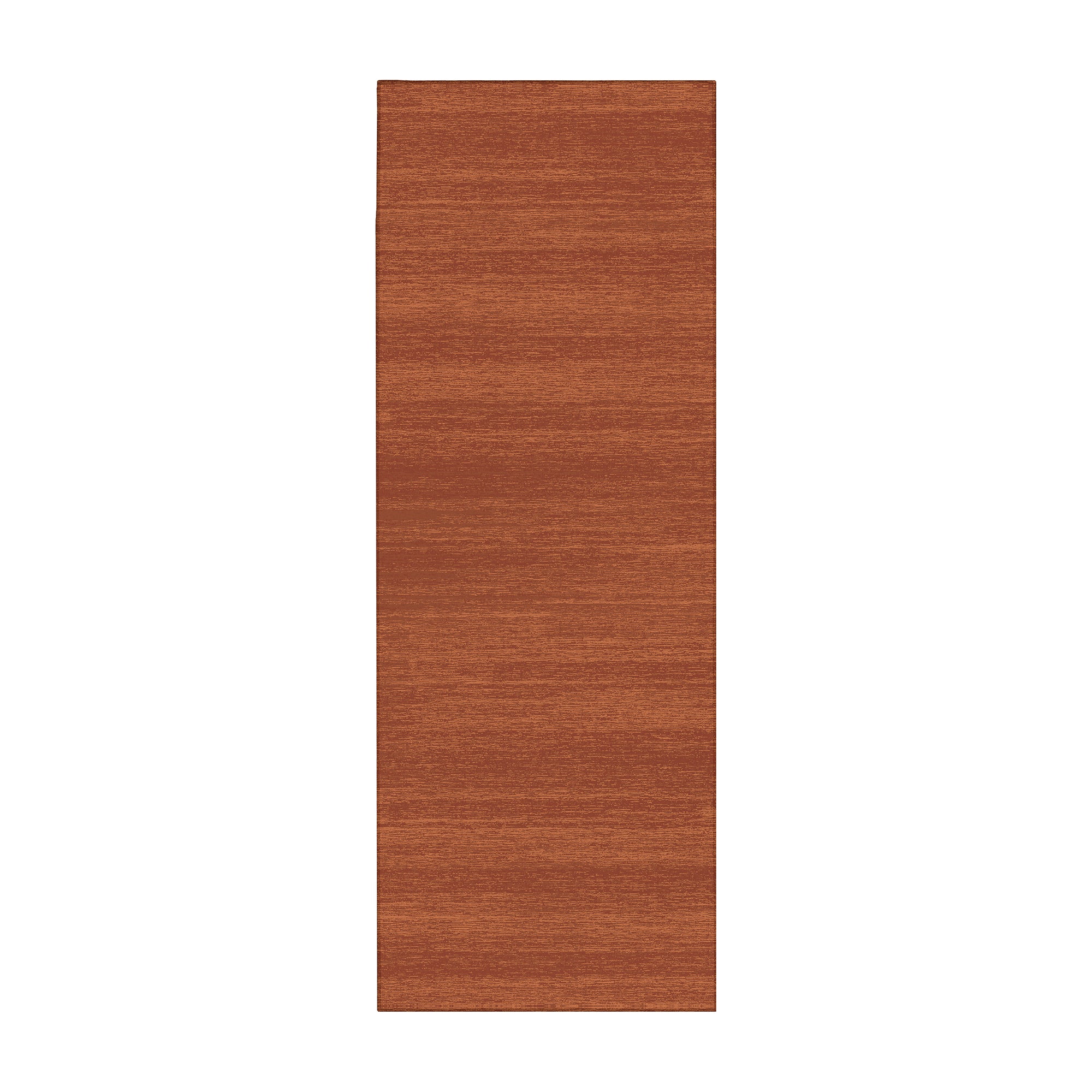 Solid brick runner rug 2.5x7 machine washable non slip low pile hallway rug warm rust tone carpet
