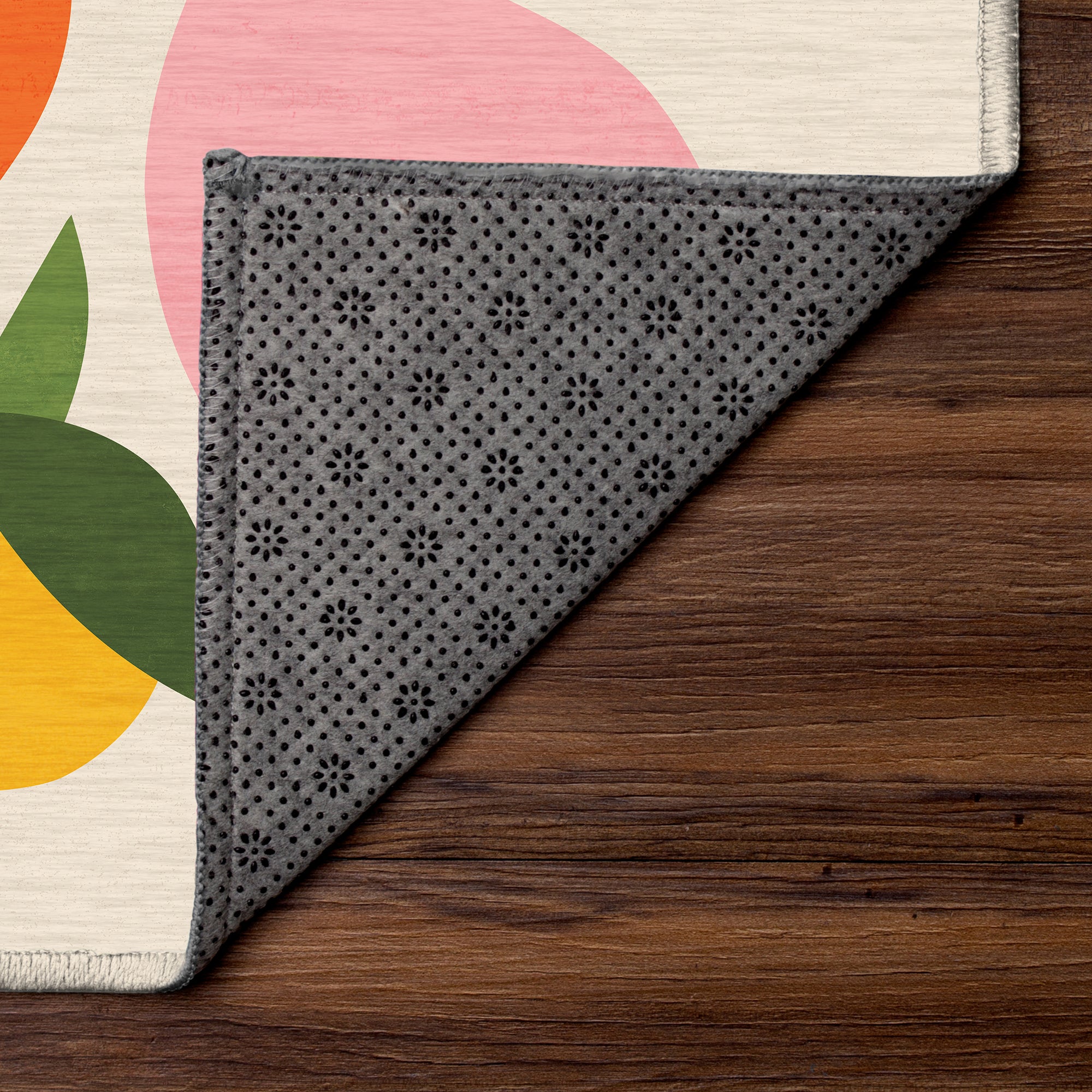 Wild Mango Coral Yellow Green Kitchen Washable Rug