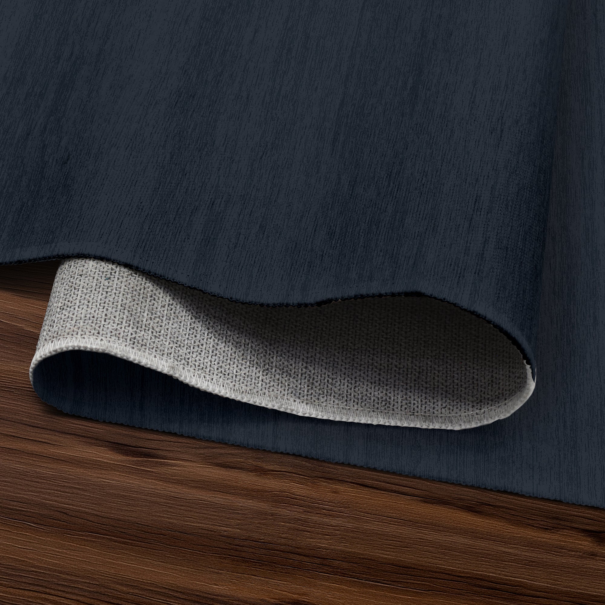 Solid Navy Blue Machine Washable Rug