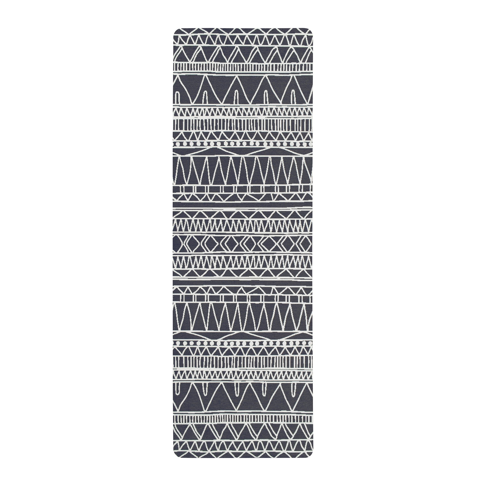 Grey tribal washable yoga mat non slip geometric fitness mat for home workout
