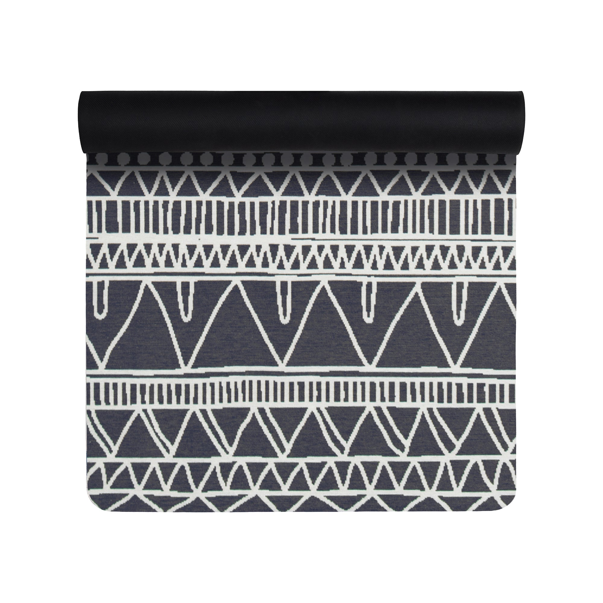 Grey tribal washable yoga mat non slip geometric fitness mat for home workout