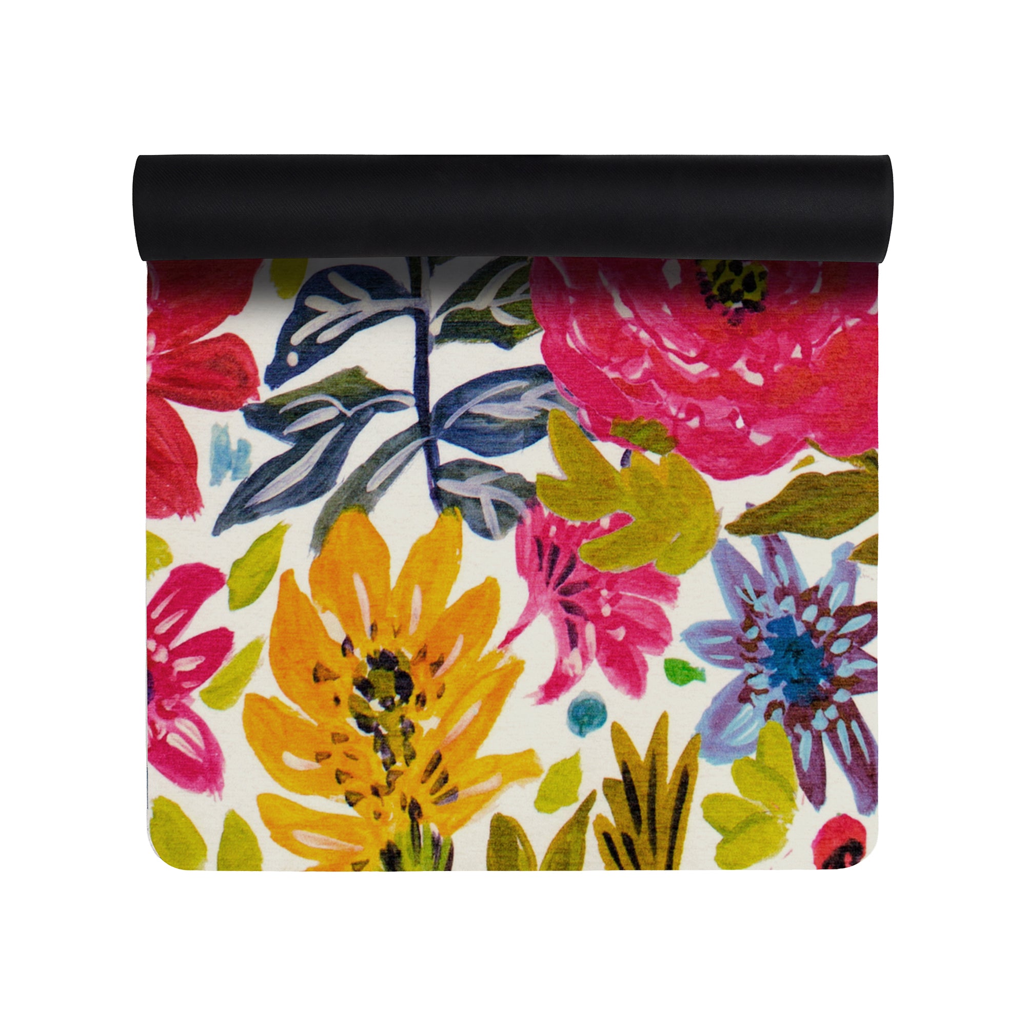Multicolor floral washable yoga mat non slip decorative fitness mat for home workout