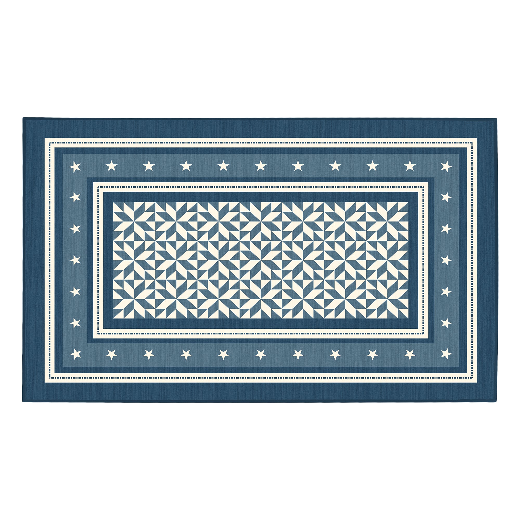 Liberty Stars And Stripes Blue Machine Washable Rug