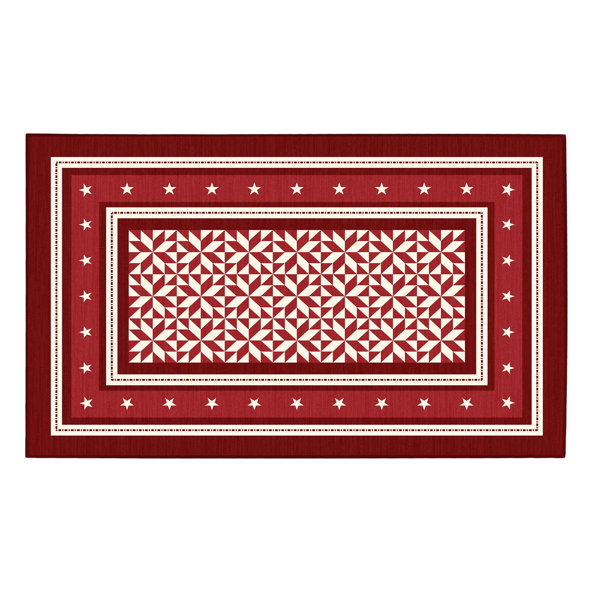 Liberty Stars And Stripes Red Machine Washable Rug