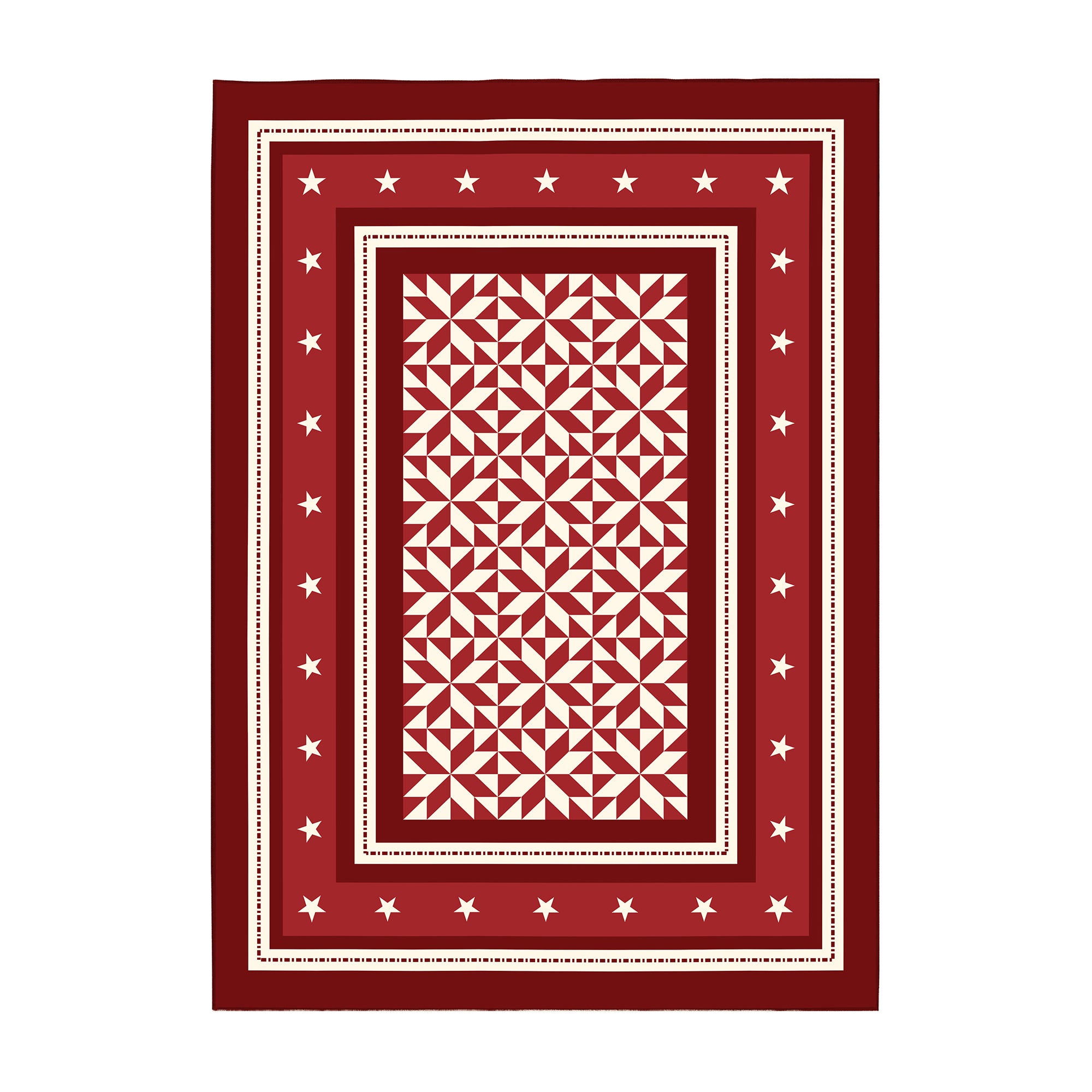 Liberty Stars And Stripes Red Machine Washable Rug