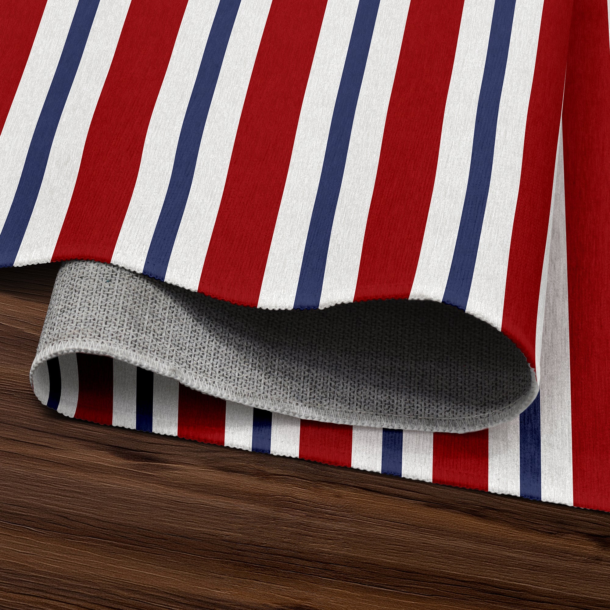 Patriotic Stripes Machine Washable Rug