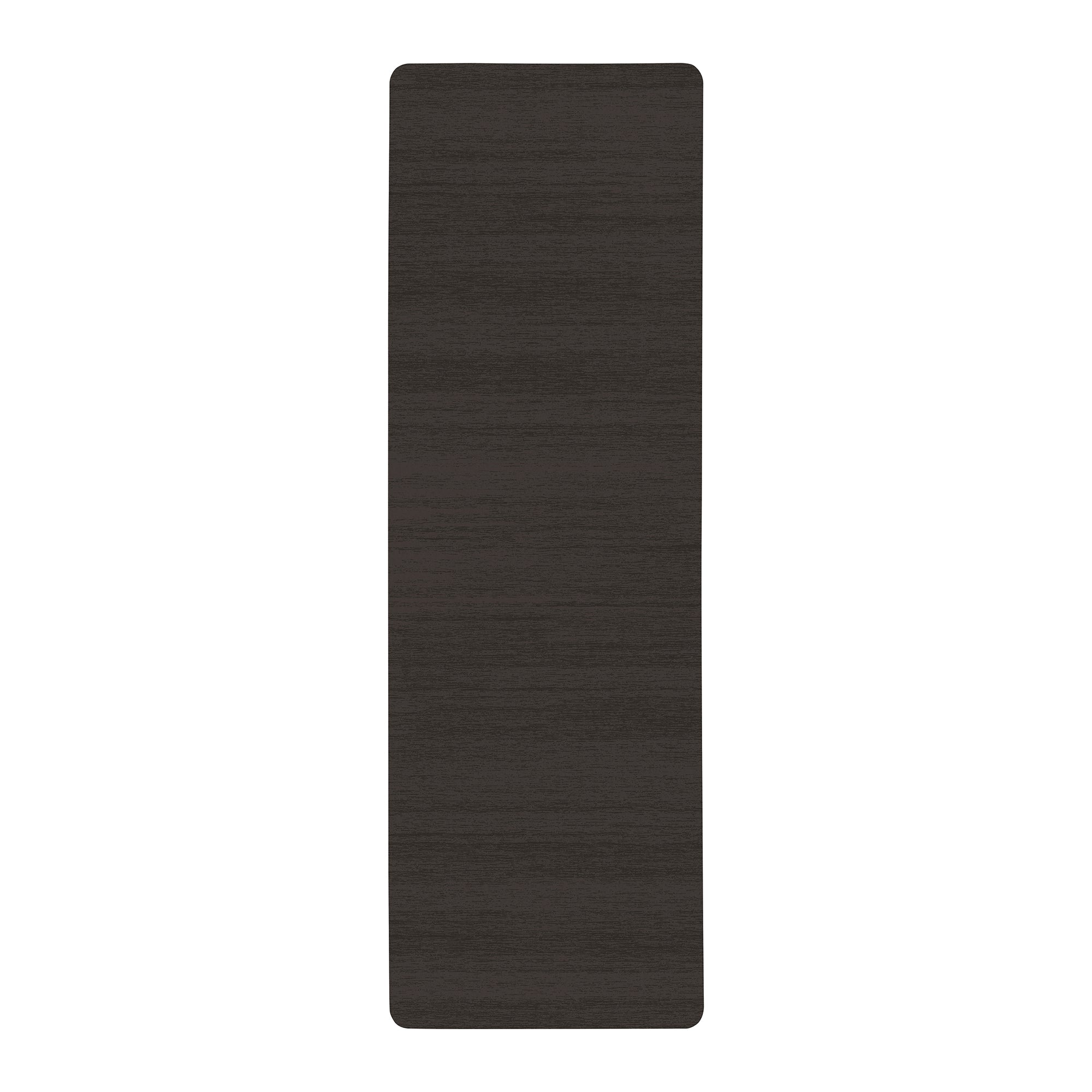 Solid dark grey anti-fatigue kitchen mat with textured surface shown flat and rolled with non-slip backing