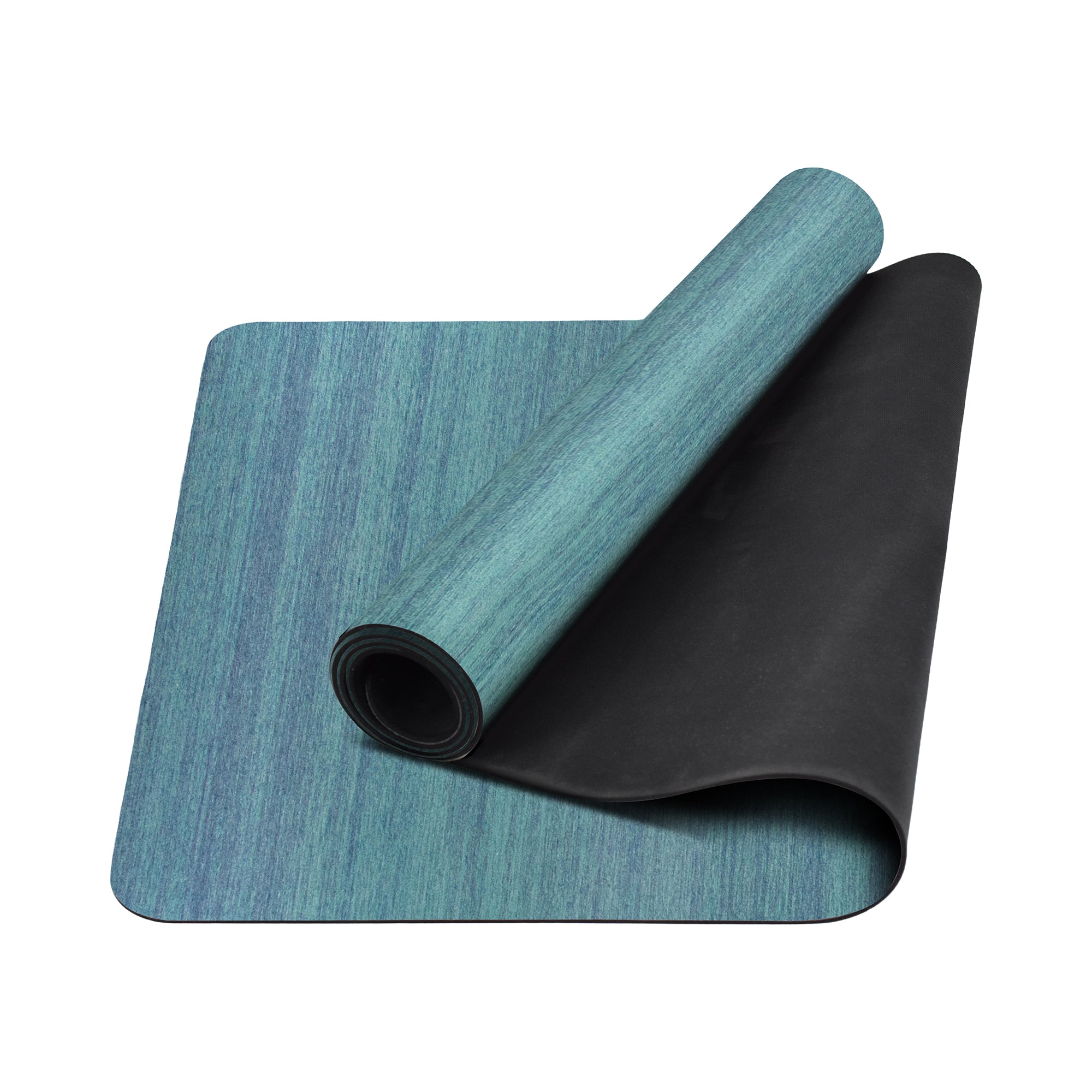 Solid blue washable yoga mat non slip minimalist fitness mat for home workout