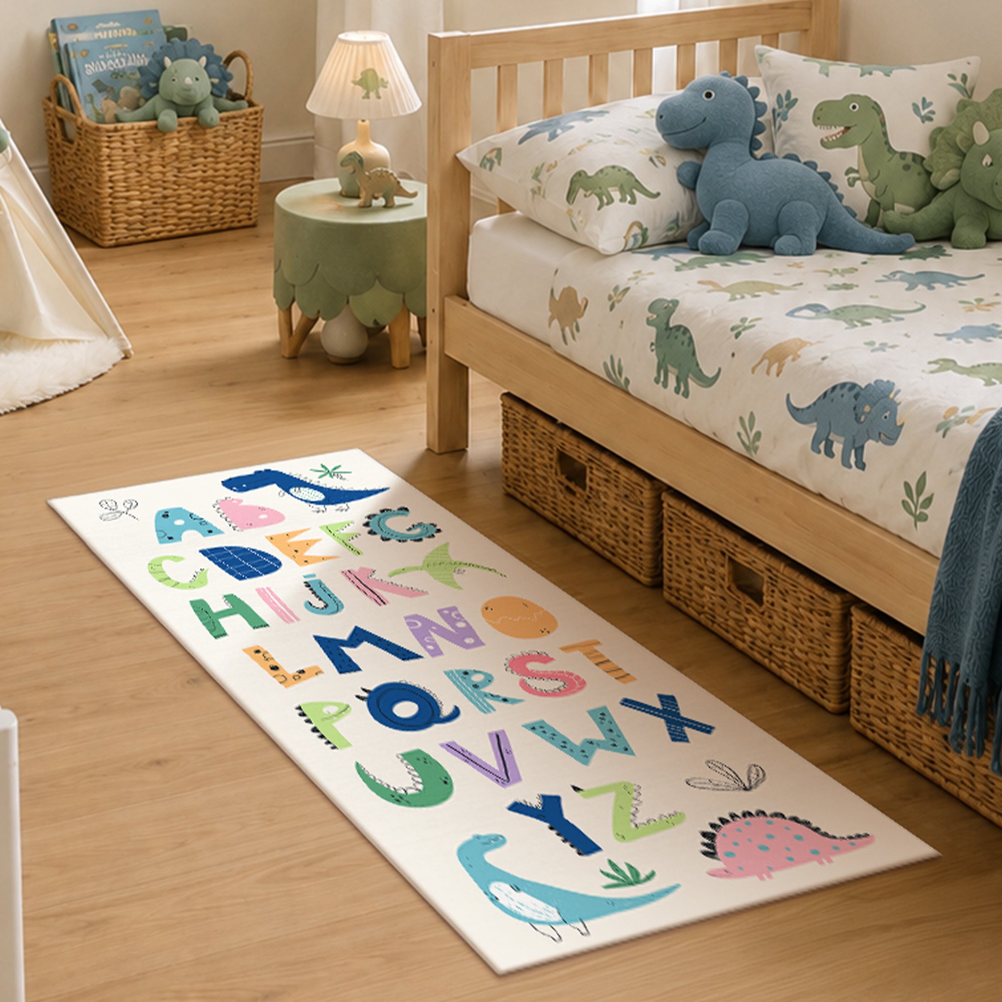 Dinosaur ABCs Machine Washable Rug